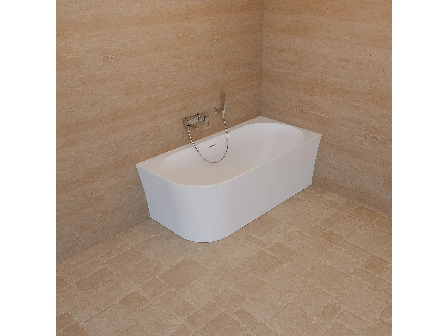 Baignoire Ilot Cosmic 160 droite blanche 160 x76 x58 cm, by SPALINA