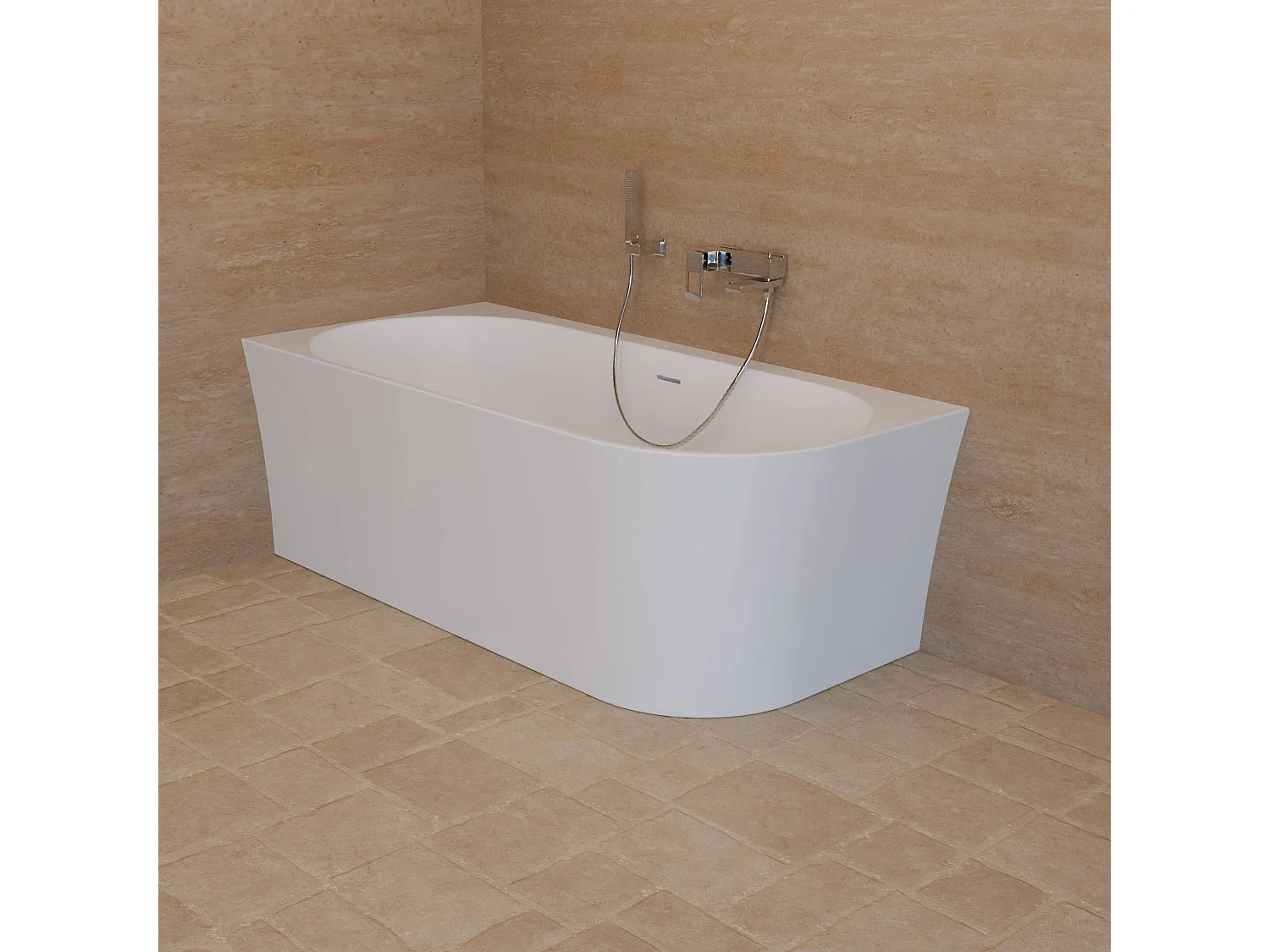 Baignoire Ilot Cosmic 160 gauche blanche 160 x76 x58 cm, by SPALINA