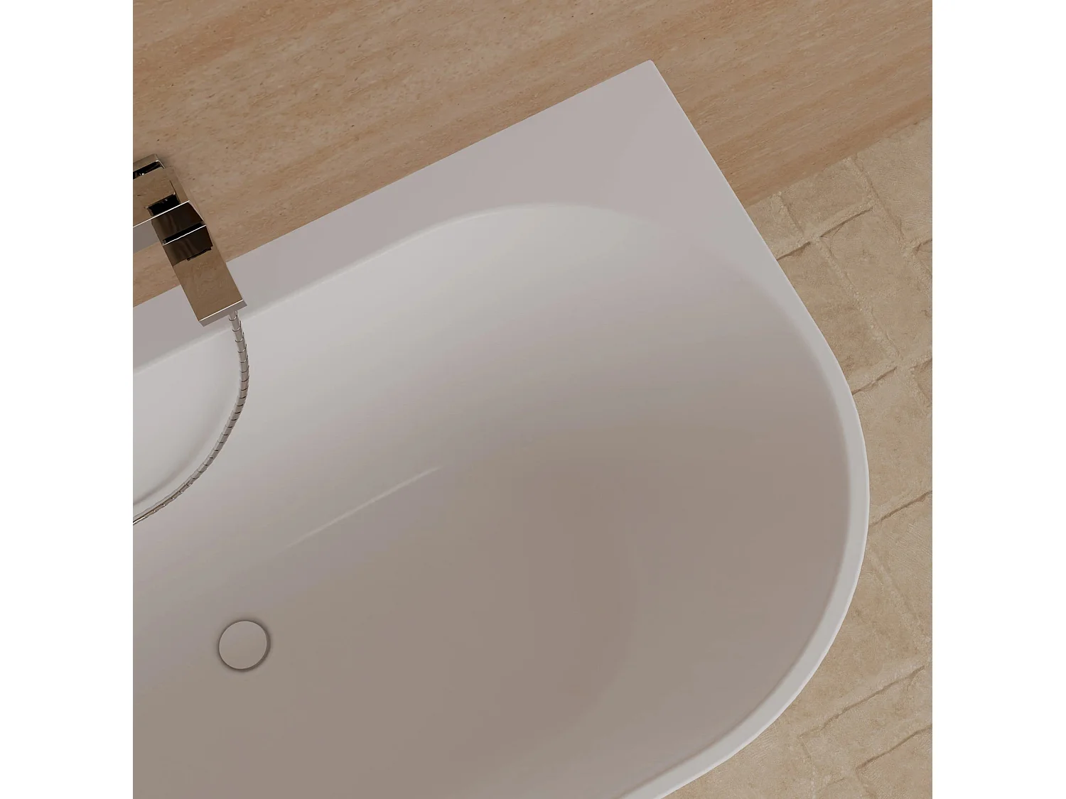 Baignoire Ilot Cosmic 160 gauche blanche 160 x76 x58 cm, by SPALINA