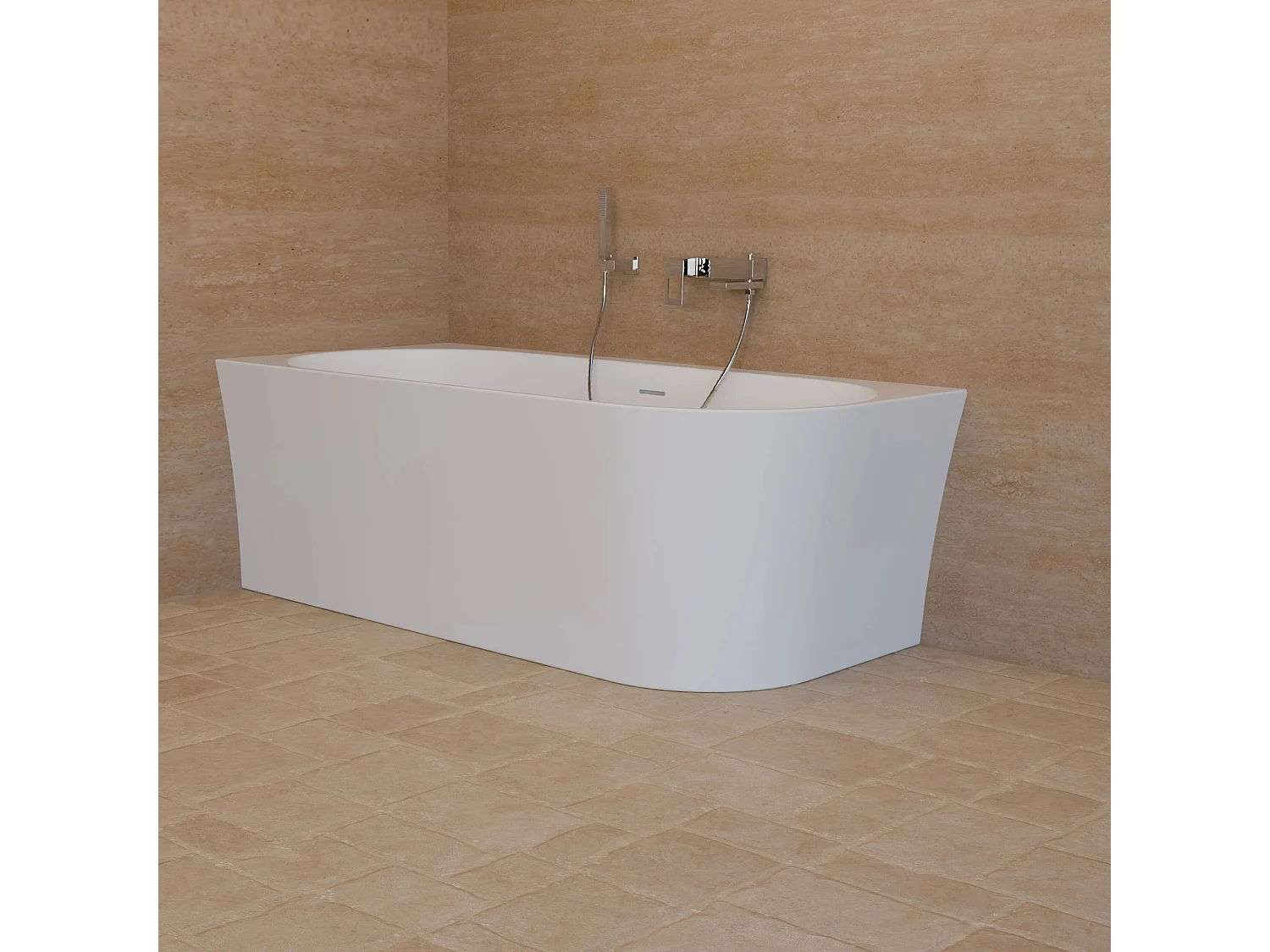Baignoire Ilot Cosmic 160 gauche blanche 160 x76 x58 cm, by SPALINA