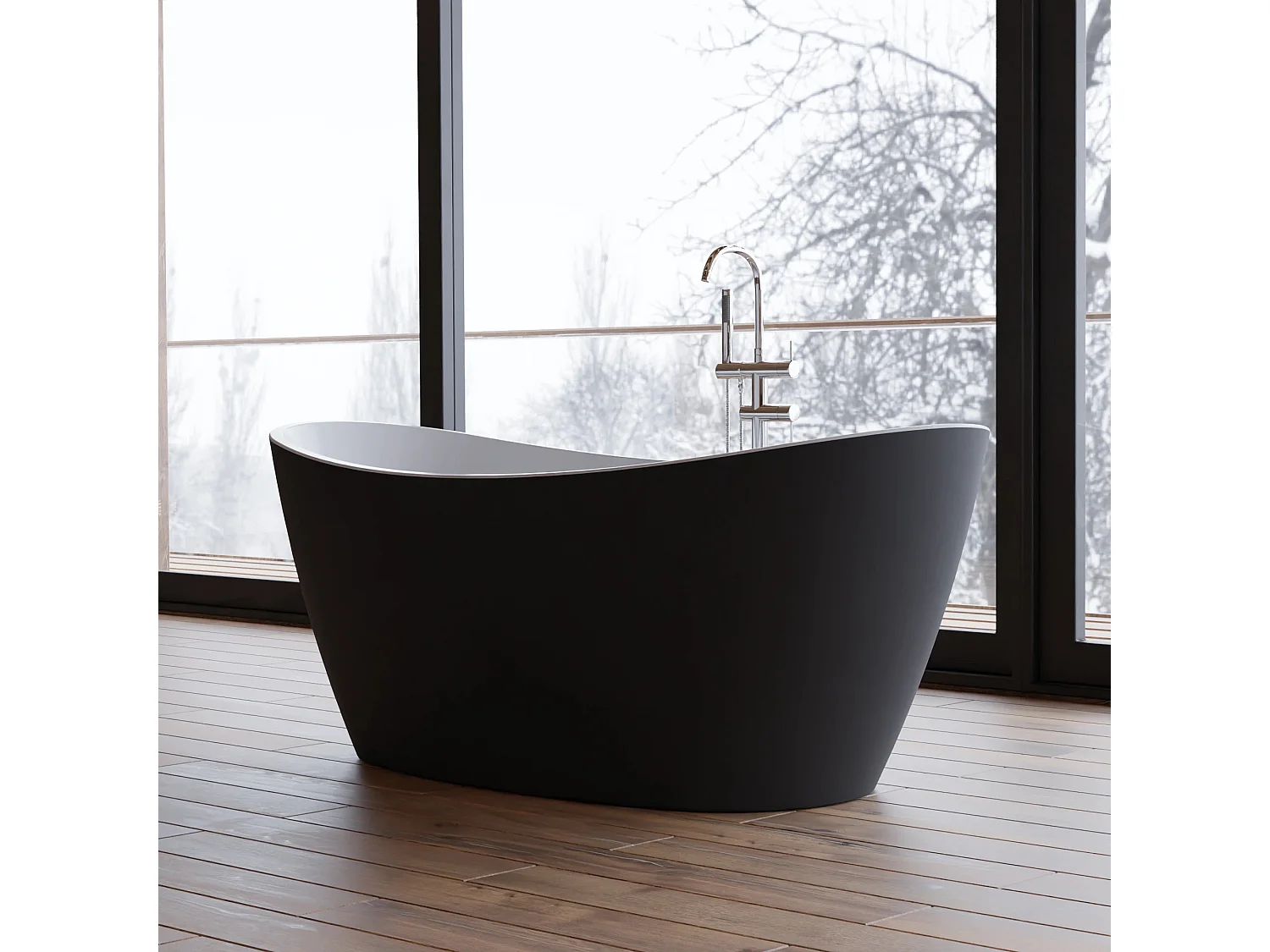Baignoire Ilot Neroon 2.0 160 noire 160 x75 x67 cm, by SPALINA