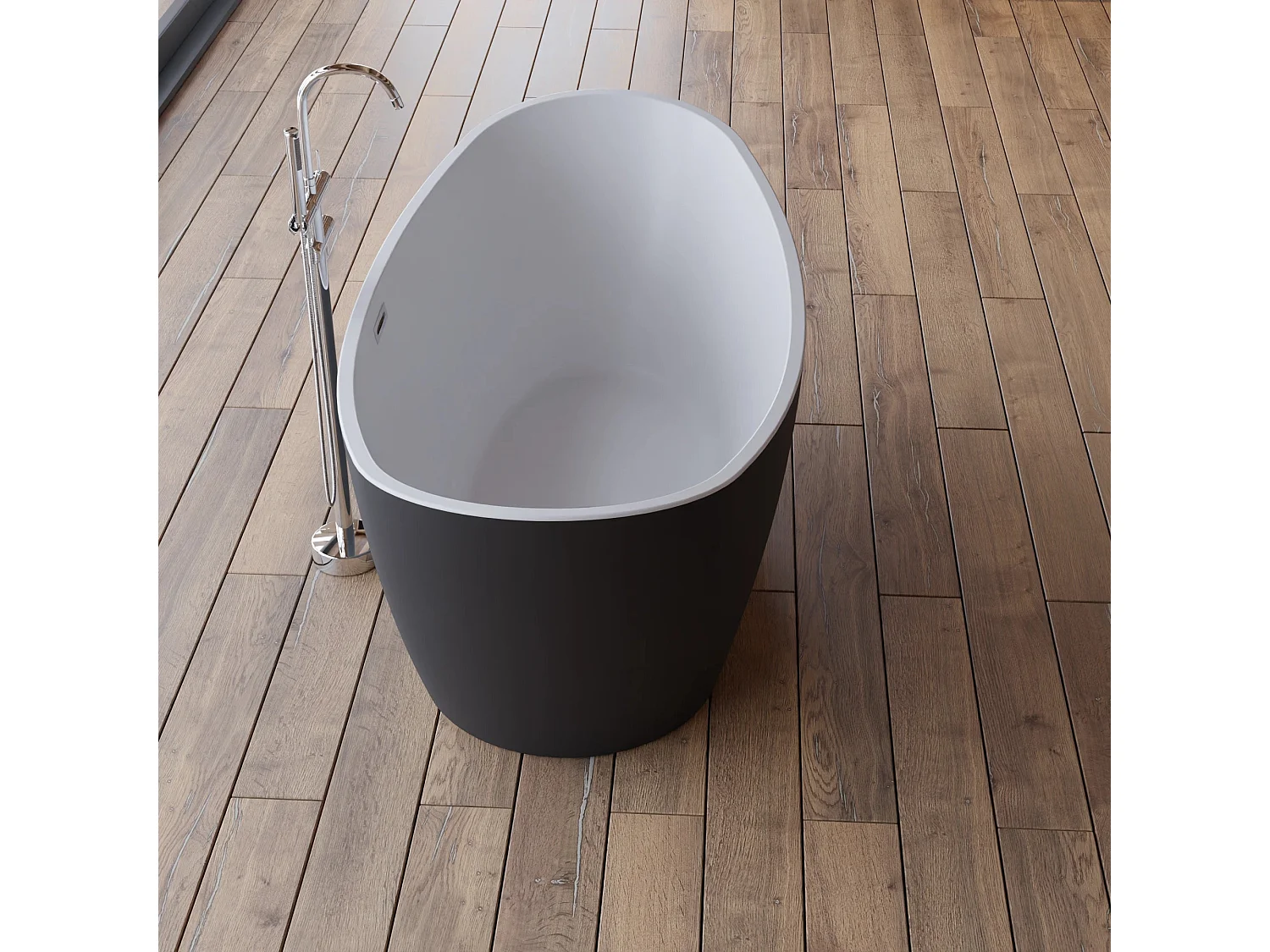 Baignoire Ilot Neroon 2.0 160 noire 160 x75 x67 cm, by SPALINA