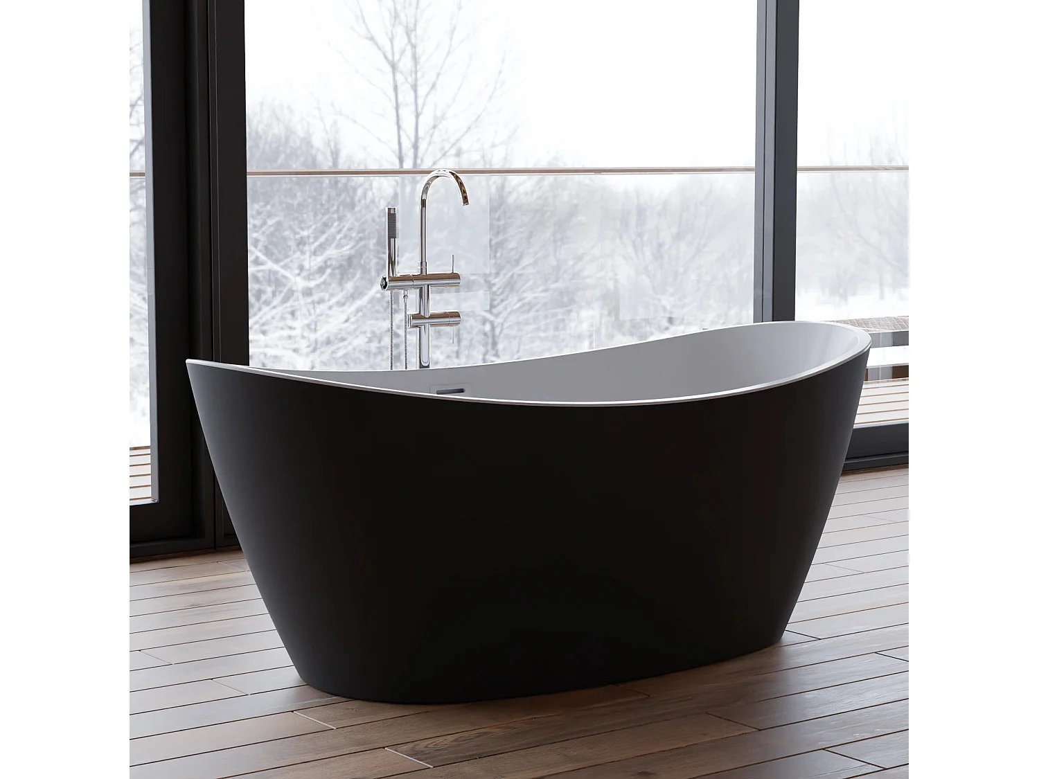 Baignoire Ilot Neroon 2.0 160 noire 160 x75 x67 cm, by SPALINA