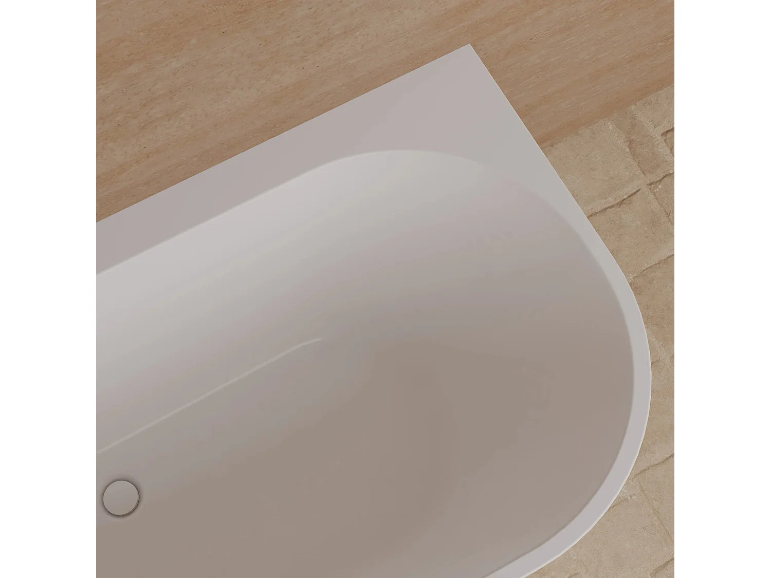 Baignoire Ilot Cosmic 180 gauche blanche 180 x80 x58 cm, by SPALINA