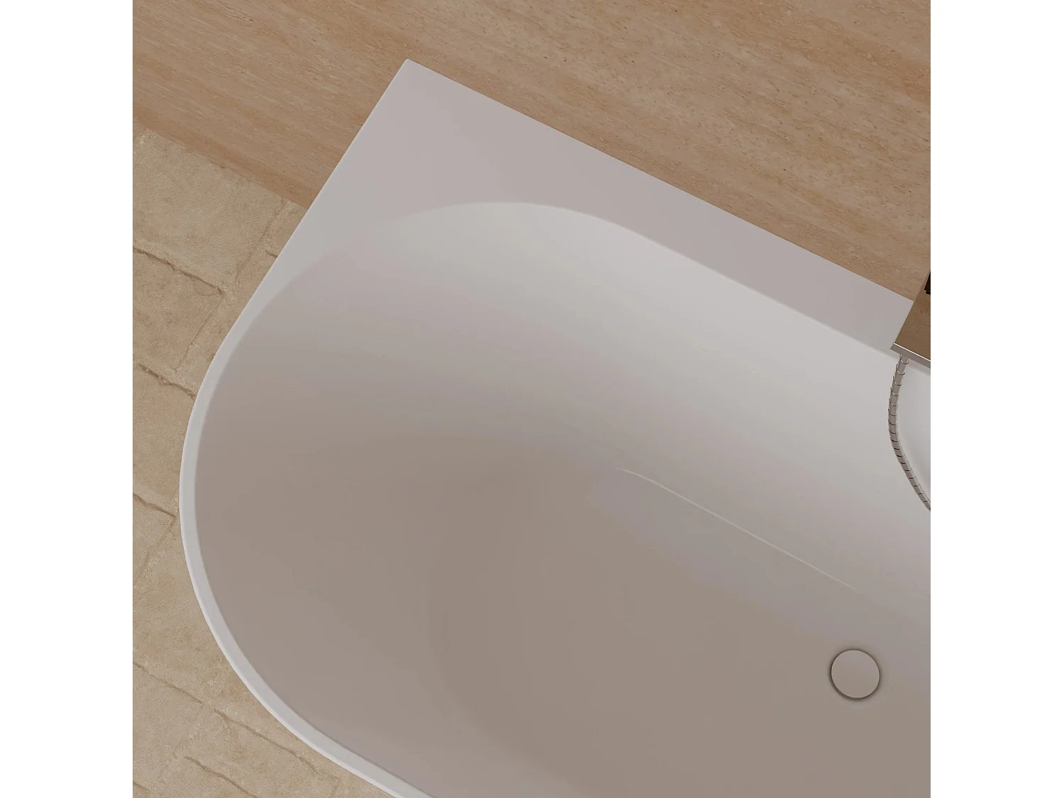 Baignoire Ilot Cosmic 170 droite blanche 170 x76 x58 cm, by SPALINA