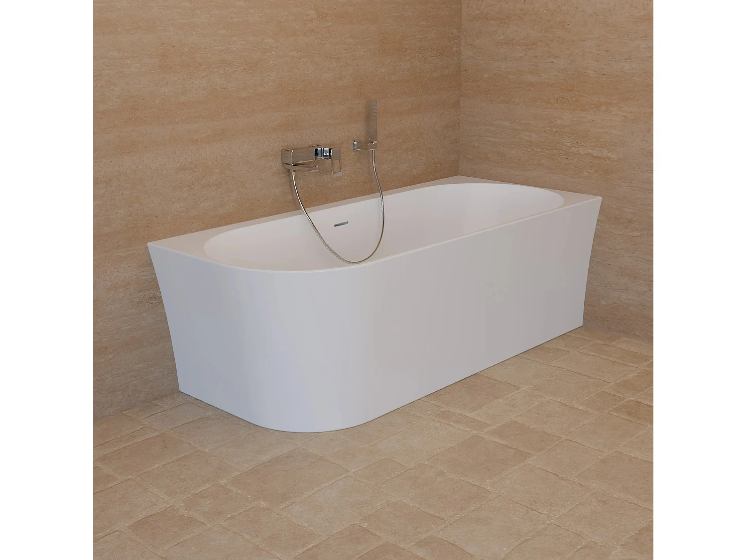 Baignoire Ilot Cosmic 170 droite blanche 170 x76 x58 cm, by SPALINA