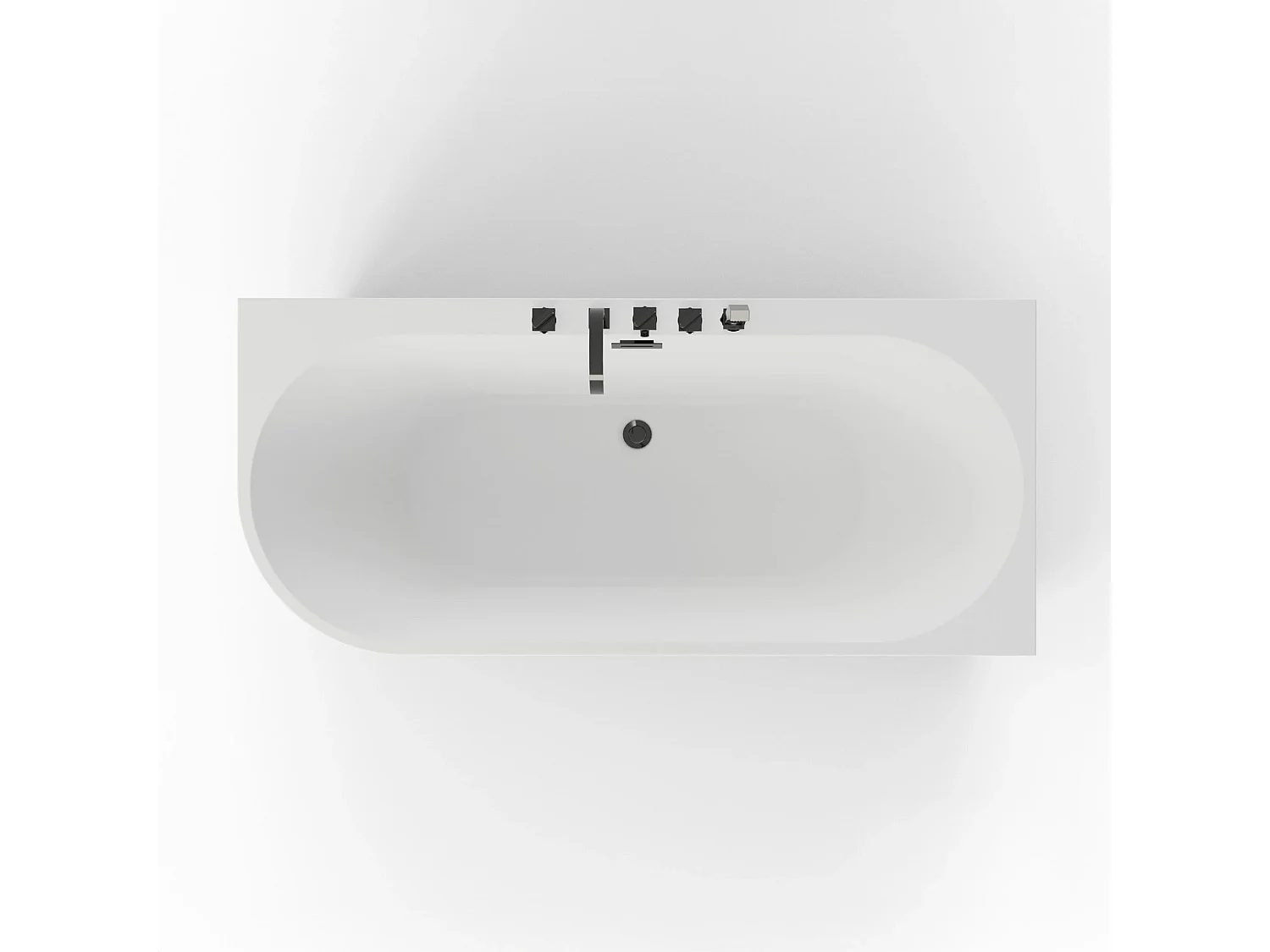 Baignoire Ilot Capri 170 droite noire + robinetterie noire mate 170 x76 x58 cm, by SPALINA