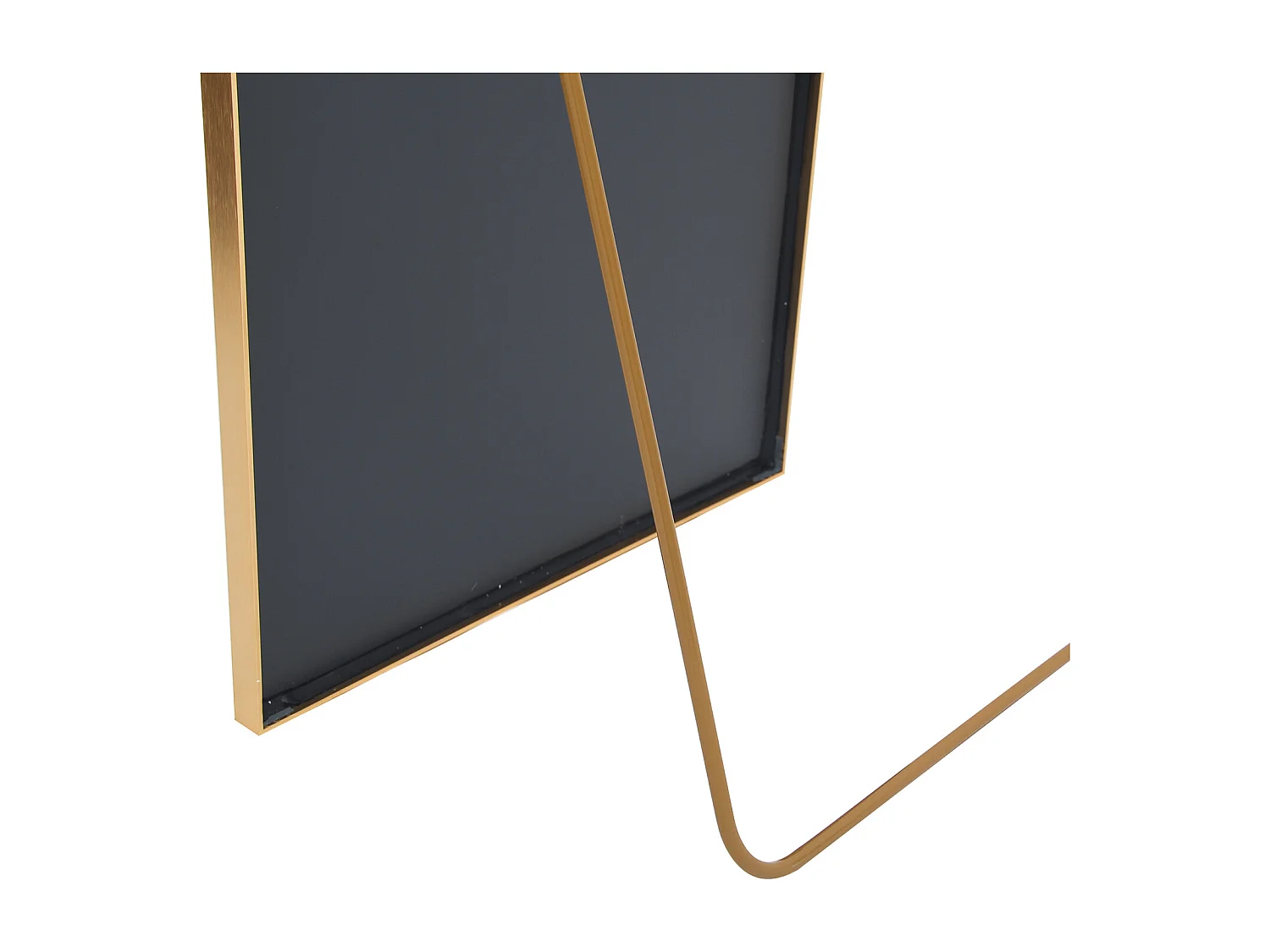 Miroir sur pied 162 x 53 cm - cadre en alliage d'aluminium - forme arquée - doré