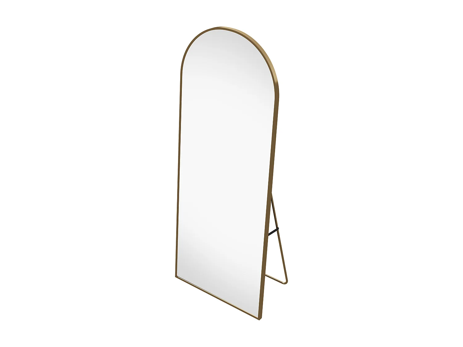 Staande spiegel 164 x 54 cm, gebogen staande spiegel, frame van aluminiumlegering, goudkleurig
