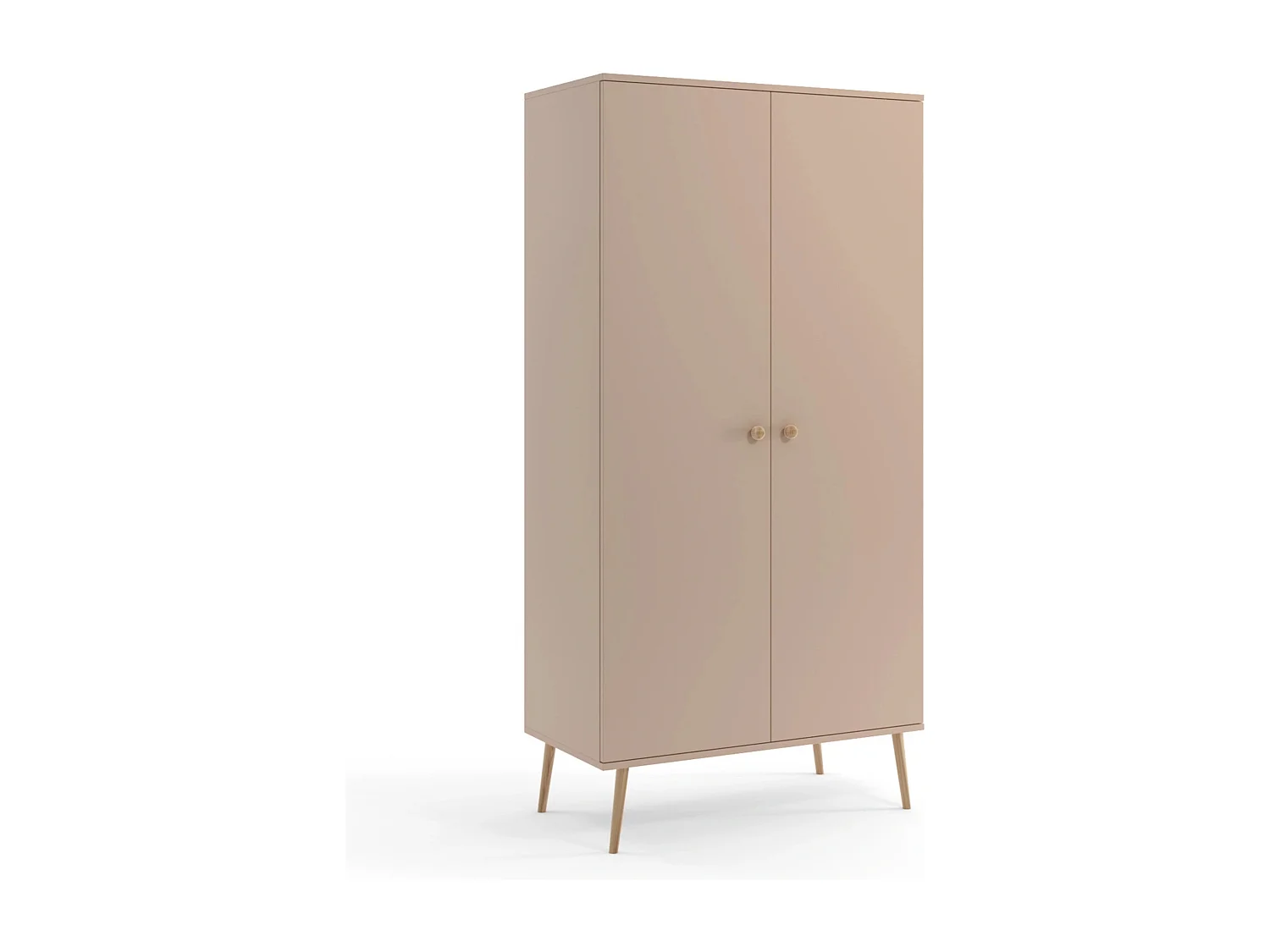 Kleiderschrank NATURA, 100 cm, Beige Macchiato, 2-türig, mit Kleiderstange