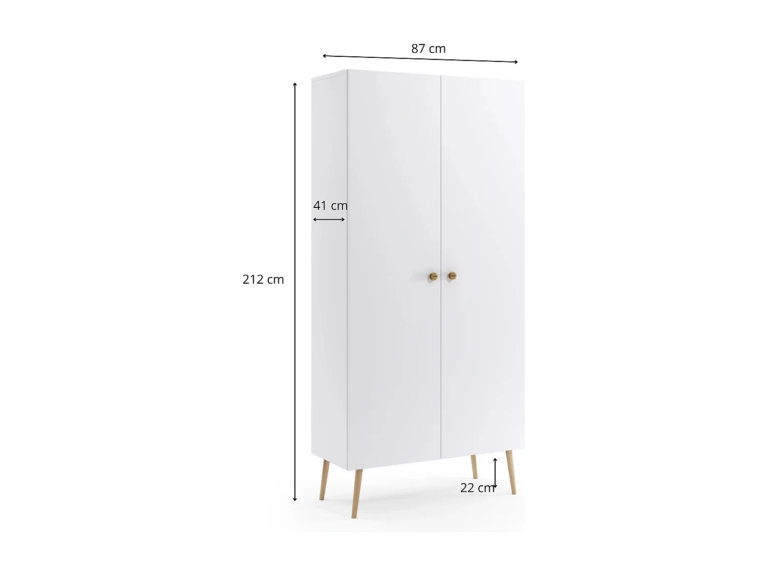 Kleiderschrank NATURA, 87 cm, Beige Macchiato, mit 5 Fächern