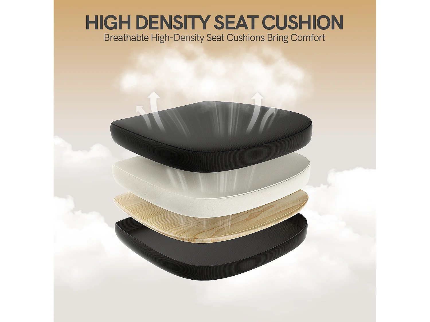 Chaise de bureau ergonomique avec accoudoirs rabattables à 90° et soutien lombaire, chaise de bureau à hauteur réglable avec coussin d'assise rembourré