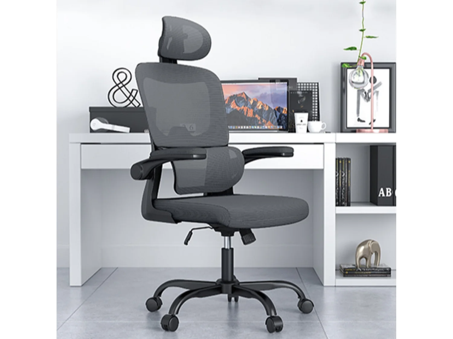 Fauteuil de bureau pivotant avec fonction balancelle pour le bureau à domicile