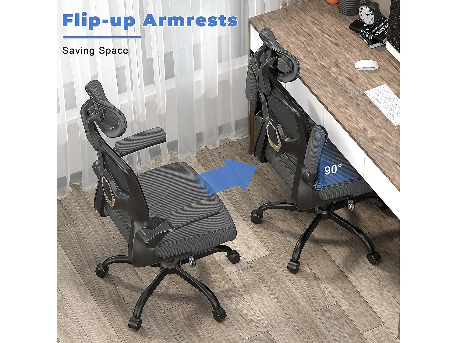 Fauteuil de bureau pivotant avec fonction balancelle pour le bureau à domicile