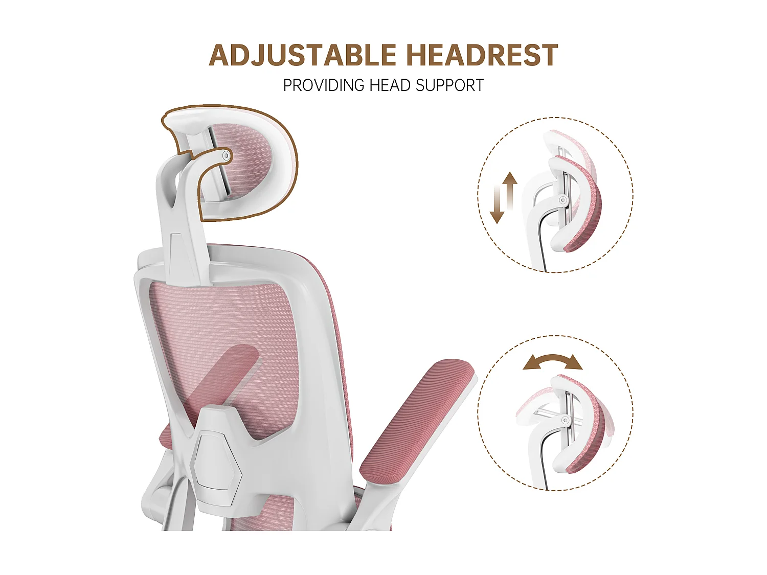 Fauteuil de bureau pivotant avec fonction balancelle pour le bureau à domicile
