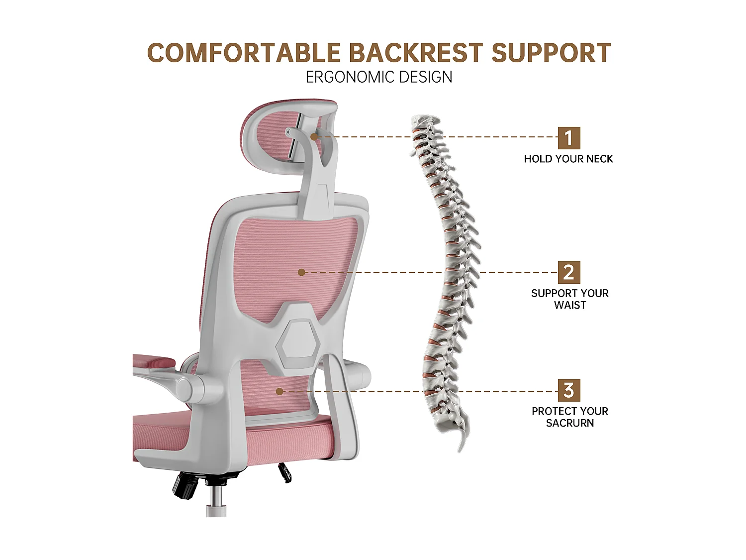 Fauteuil de bureau pivotant avec fonction balancelle pour le bureau à domicile