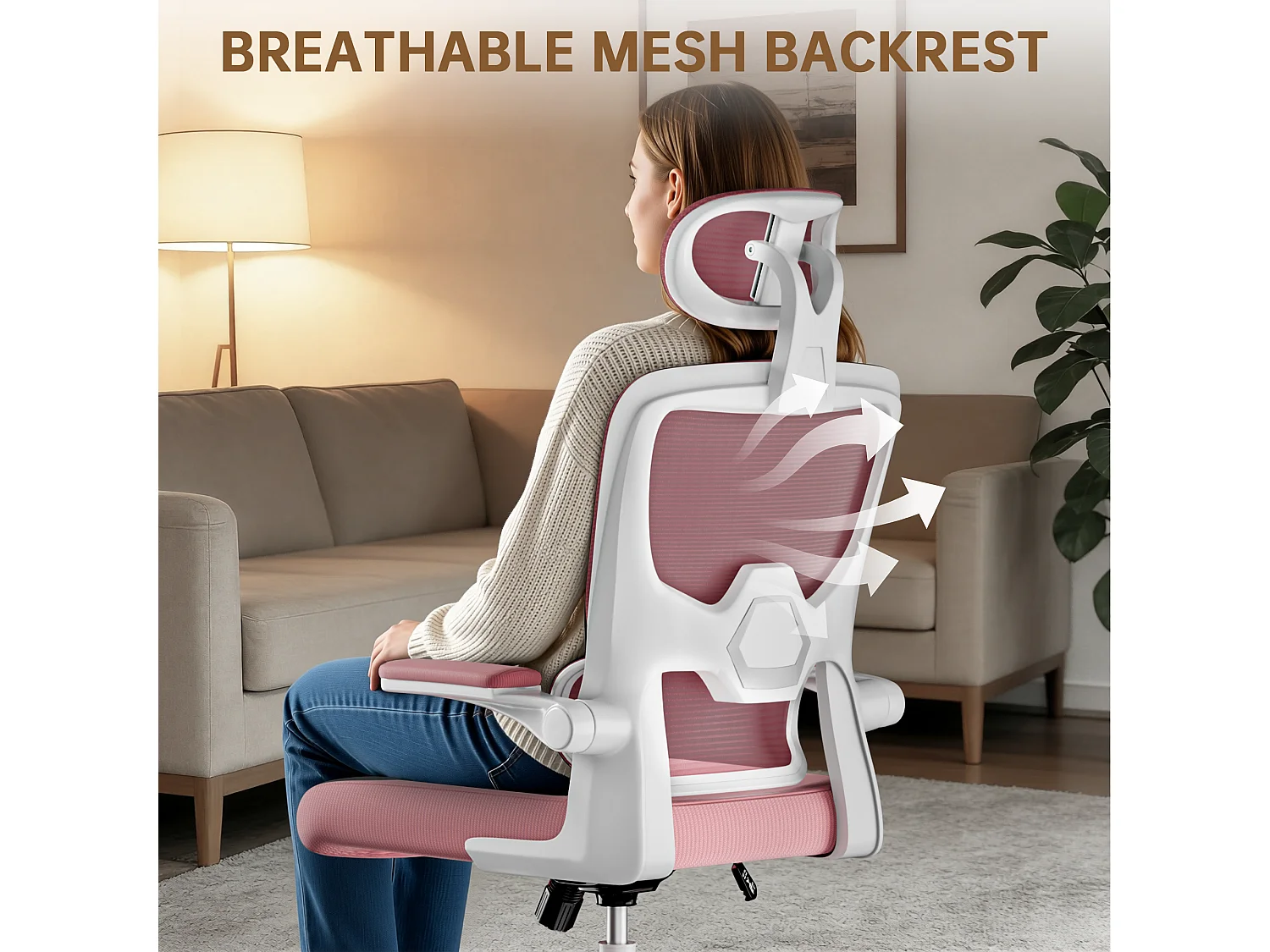 Fauteuil de bureau pivotant avec fonction balancelle pour le bureau à domicile