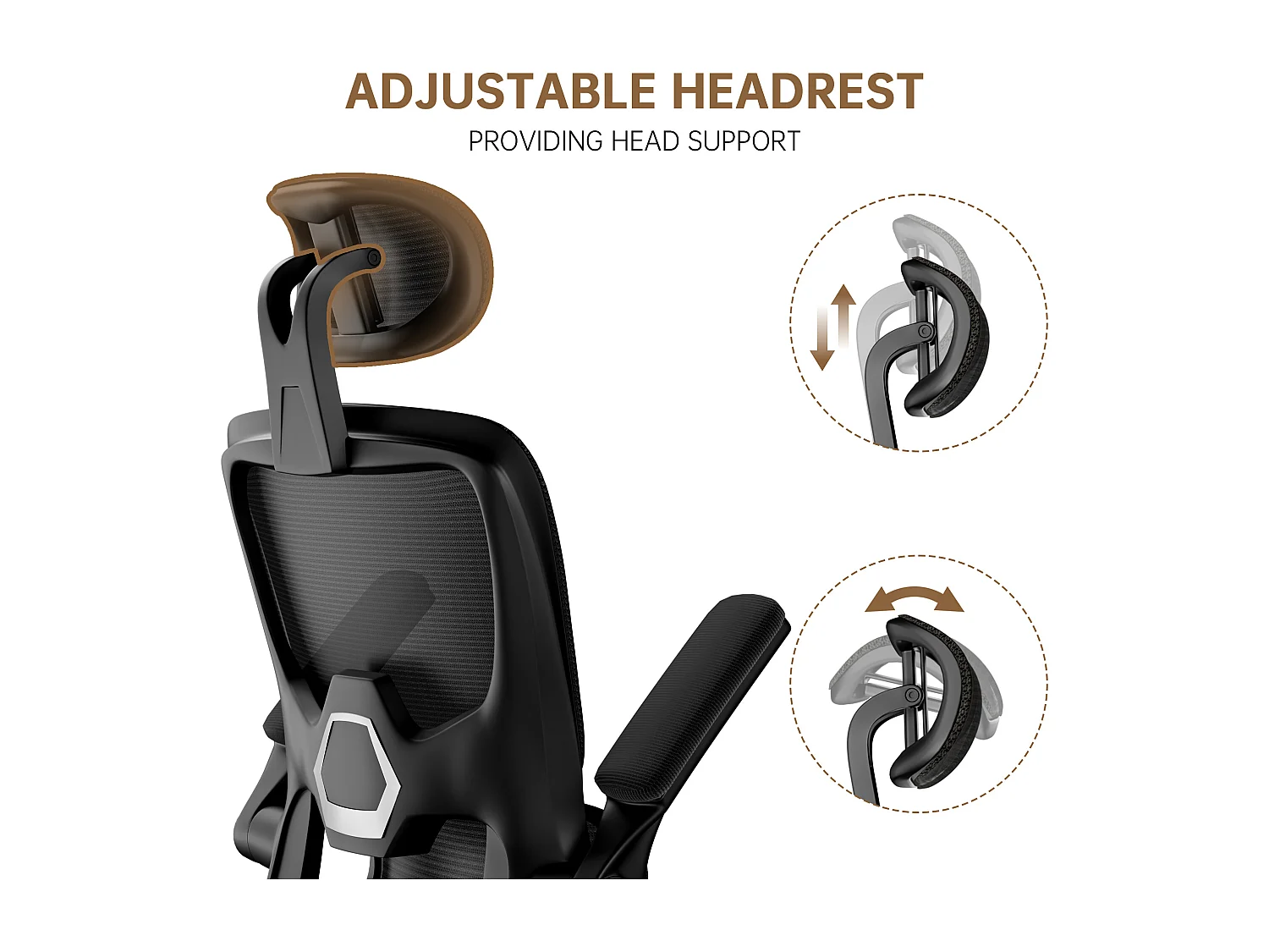 Fauteuil de bureau pivotant avec fonction balancelle pour le bureau à domicile