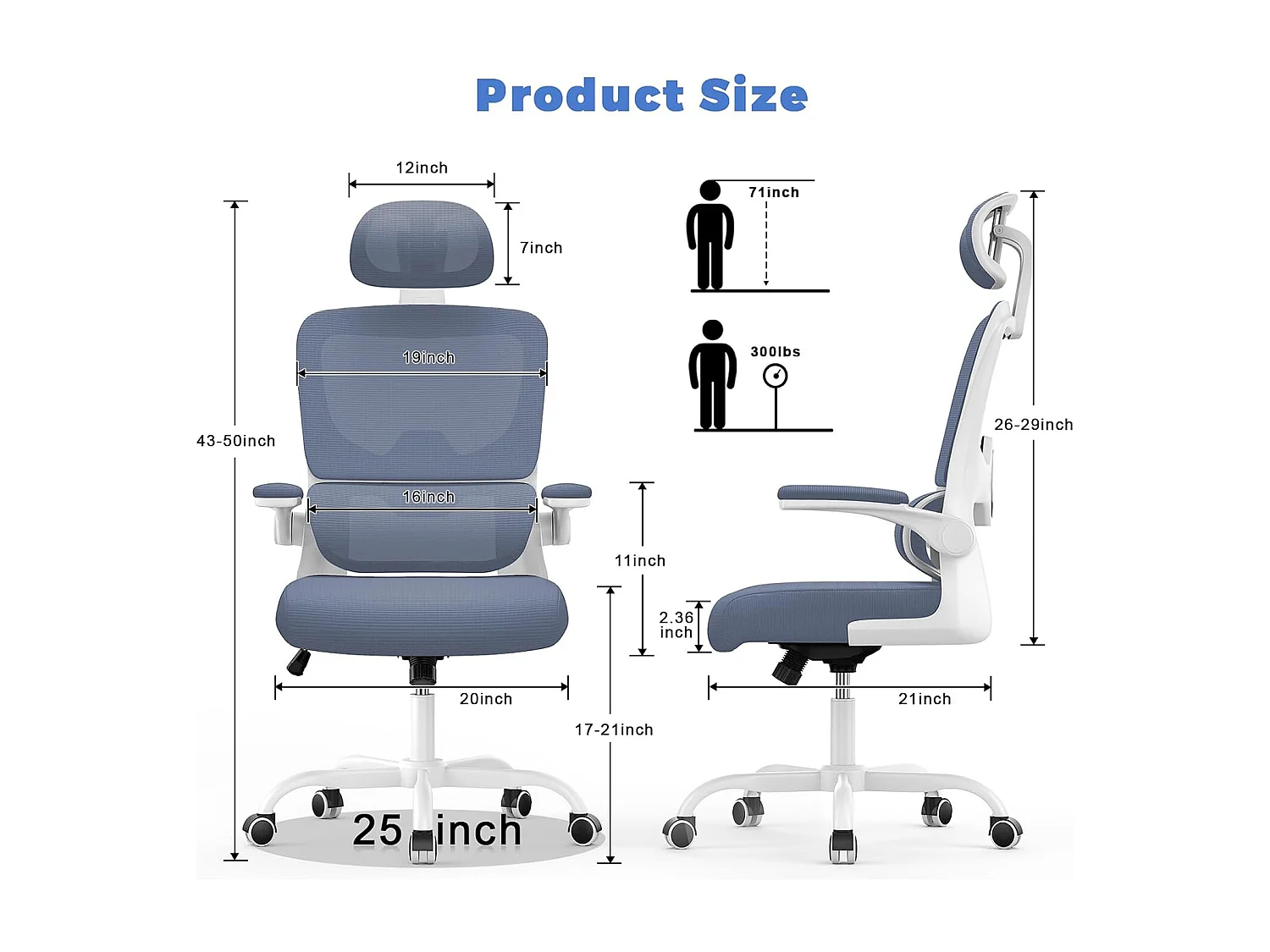 Fauteuil de bureau pivotant avec fonction balancelle pour le bureau à domicile