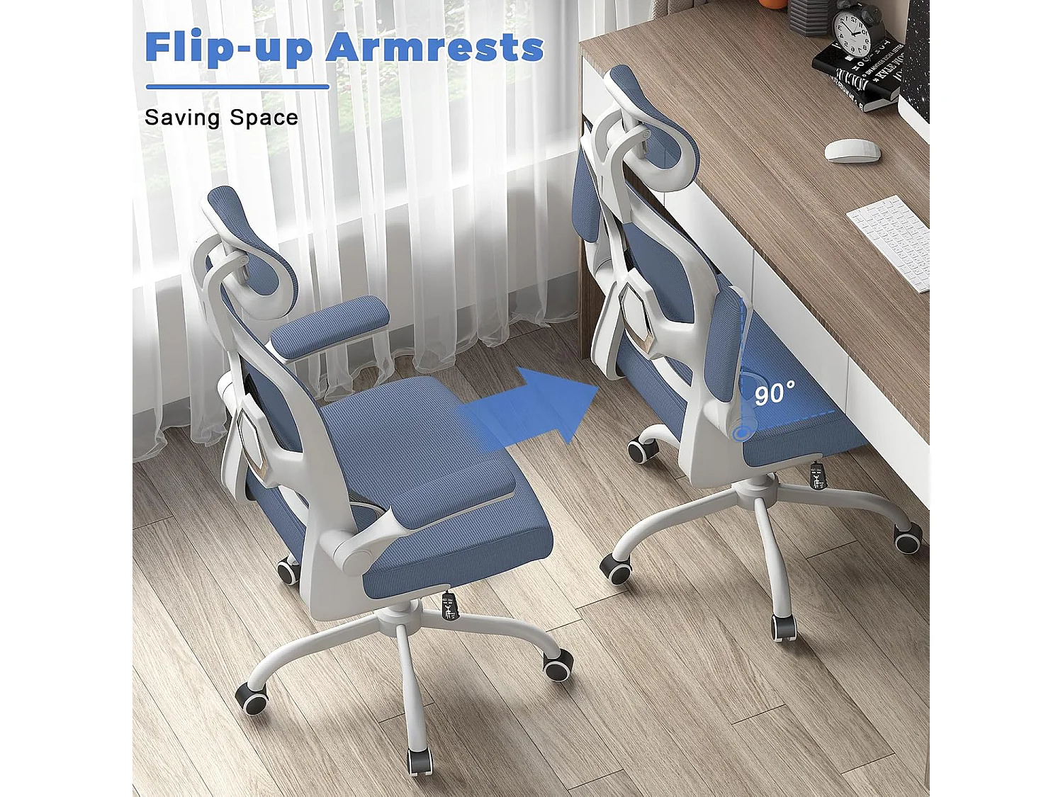 Fauteuil de bureau pivotant avec fonction balancelle pour le bureau à domicile