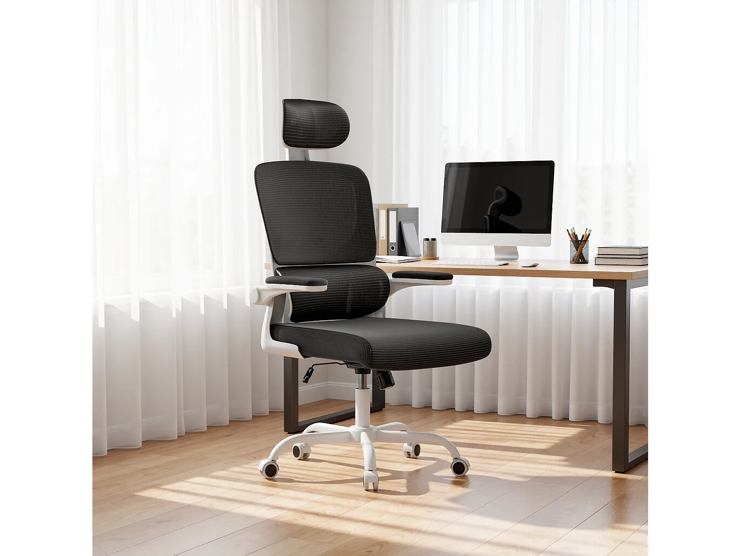Fauteuil de bureau pivotant avec fonction balancelle pour le bureau à domicile