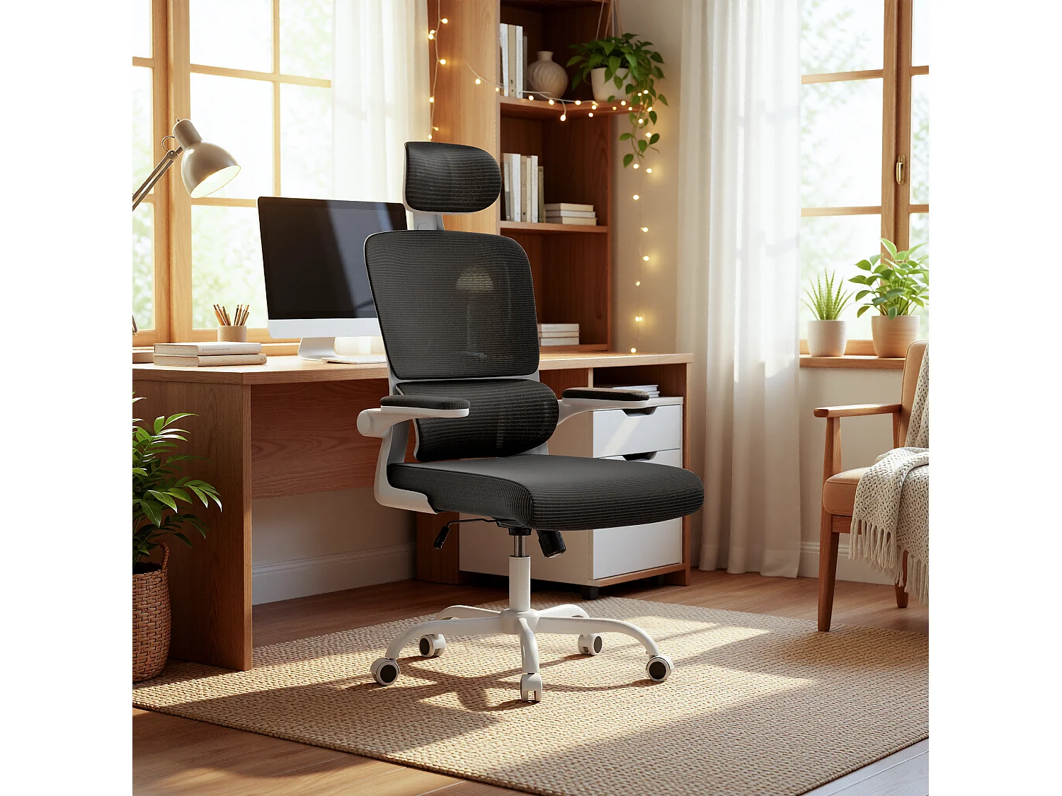 Fauteuil de bureau pivotant avec fonction balancelle pour le bureau à domicile