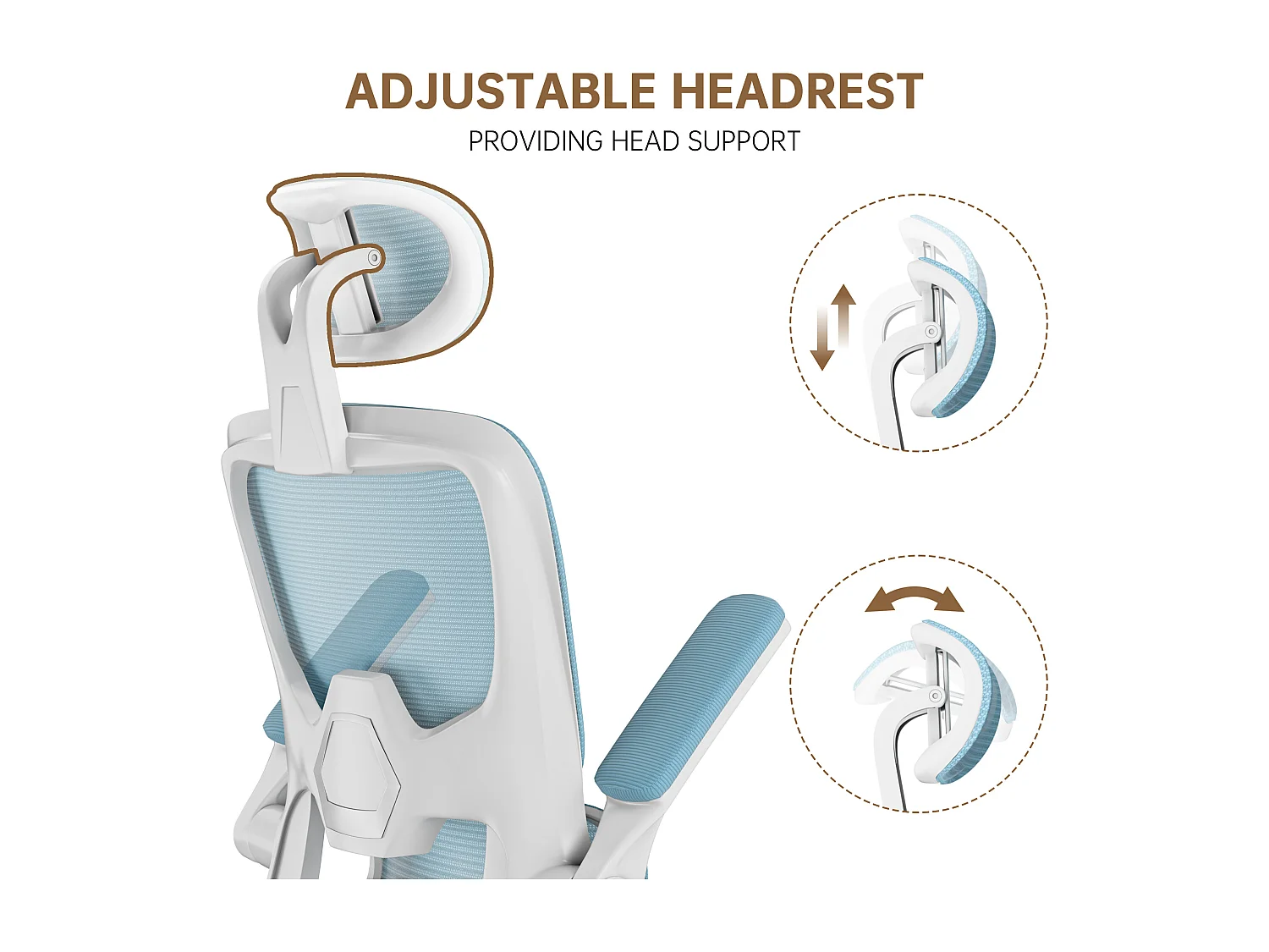 Fauteuil de bureau pivotant avec fonction balancelle pour le bureau à domicile