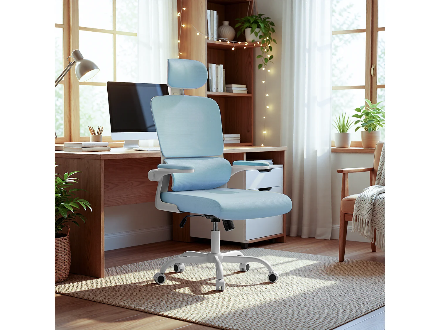 Fauteuil de bureau pivotant avec fonction balancelle pour le bureau à domicile