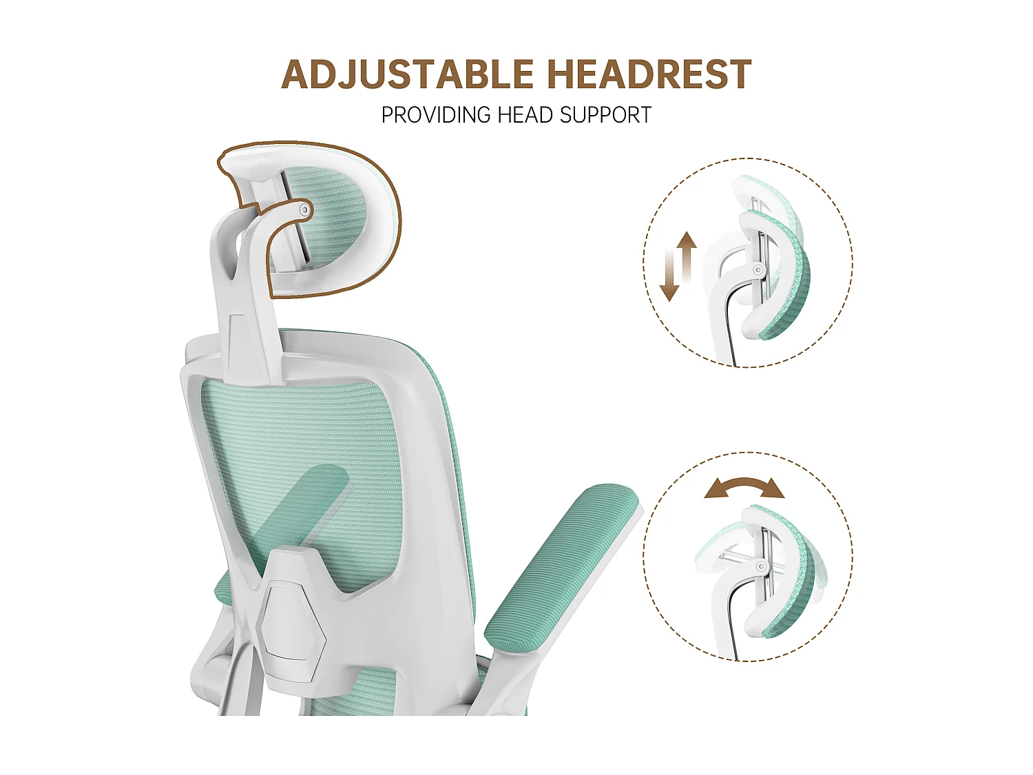 Fauteuil de bureau pivotant avec fonction balancelle pour le bureau à domicile