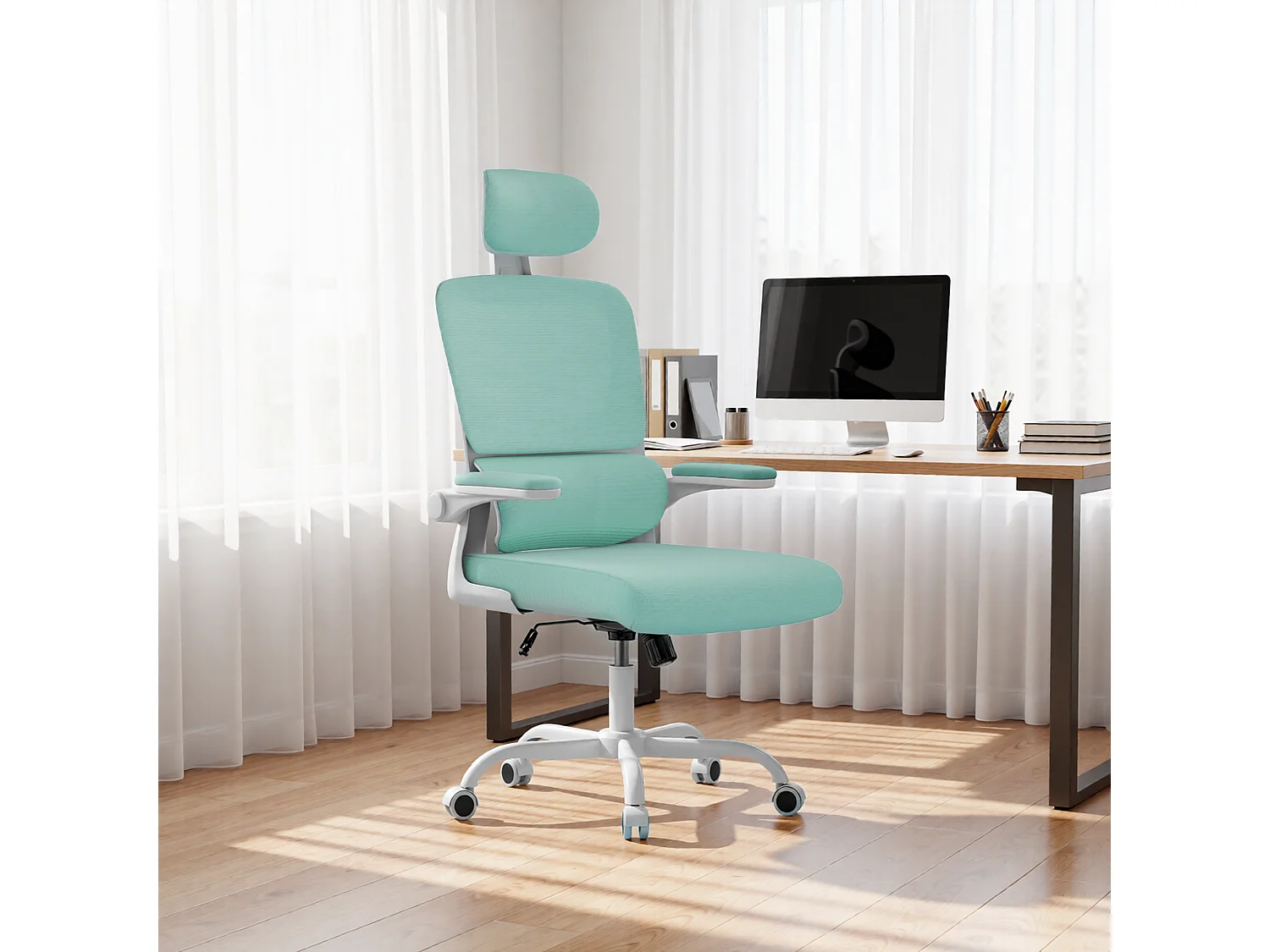 Fauteuil de bureau pivotant avec fonction balancelle pour le bureau à domicile