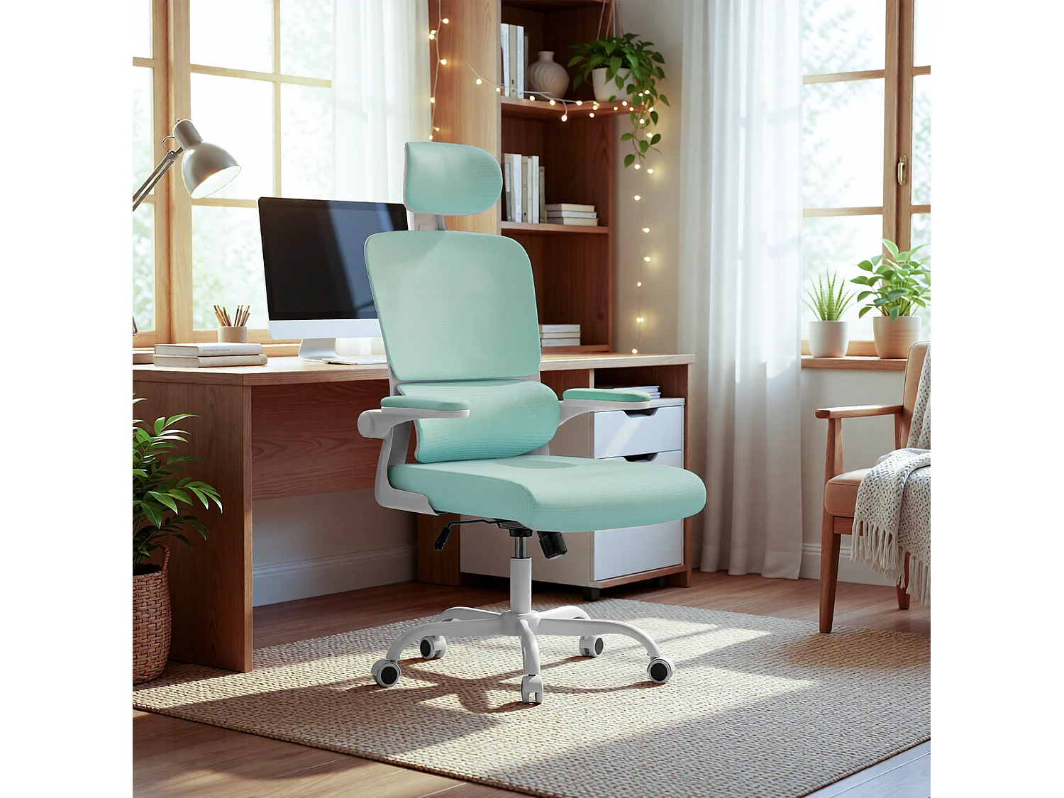 Fauteuil de bureau pivotant avec fonction balancelle pour le bureau à domicile