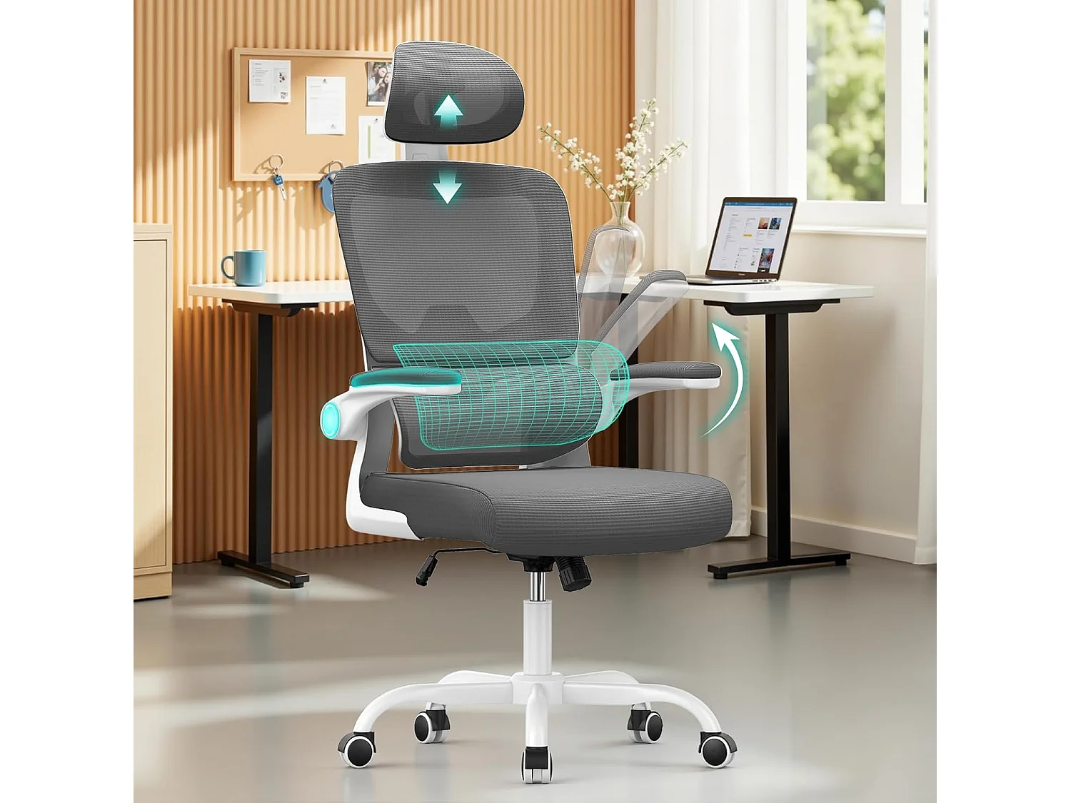 Fauteuil de bureau pivotant avec fonction balancelle pour le bureau à domicile