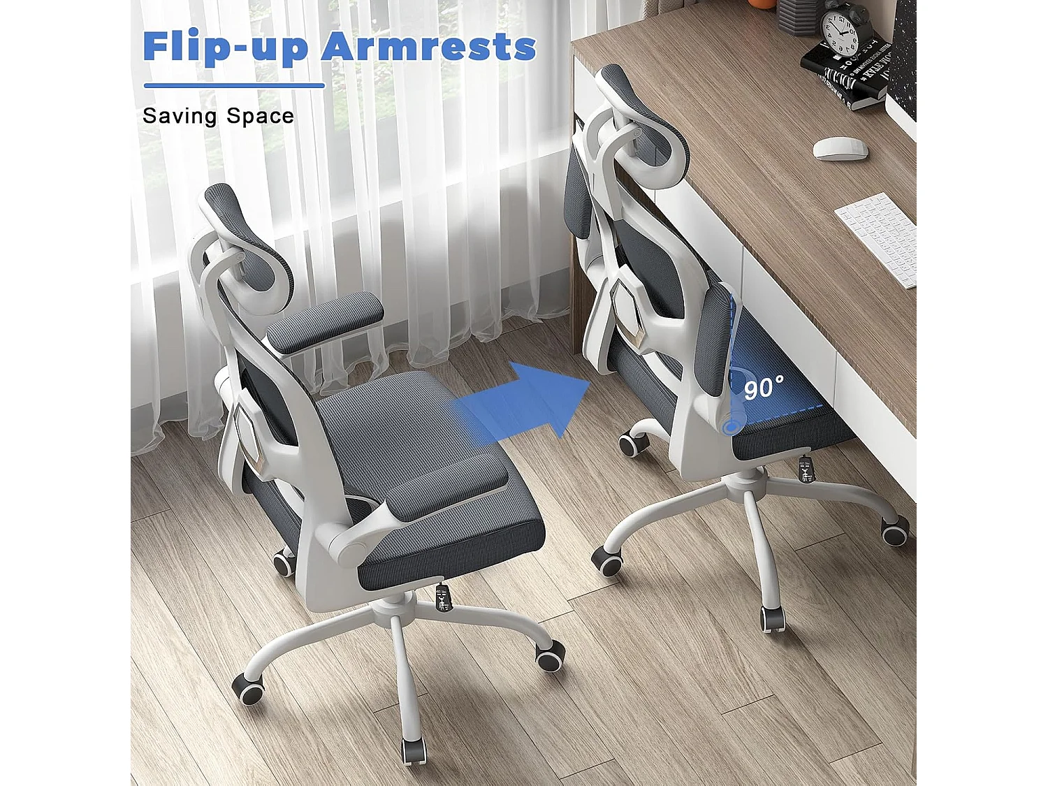 Fauteuil de bureau pivotant avec fonction balancelle pour le bureau à domicile