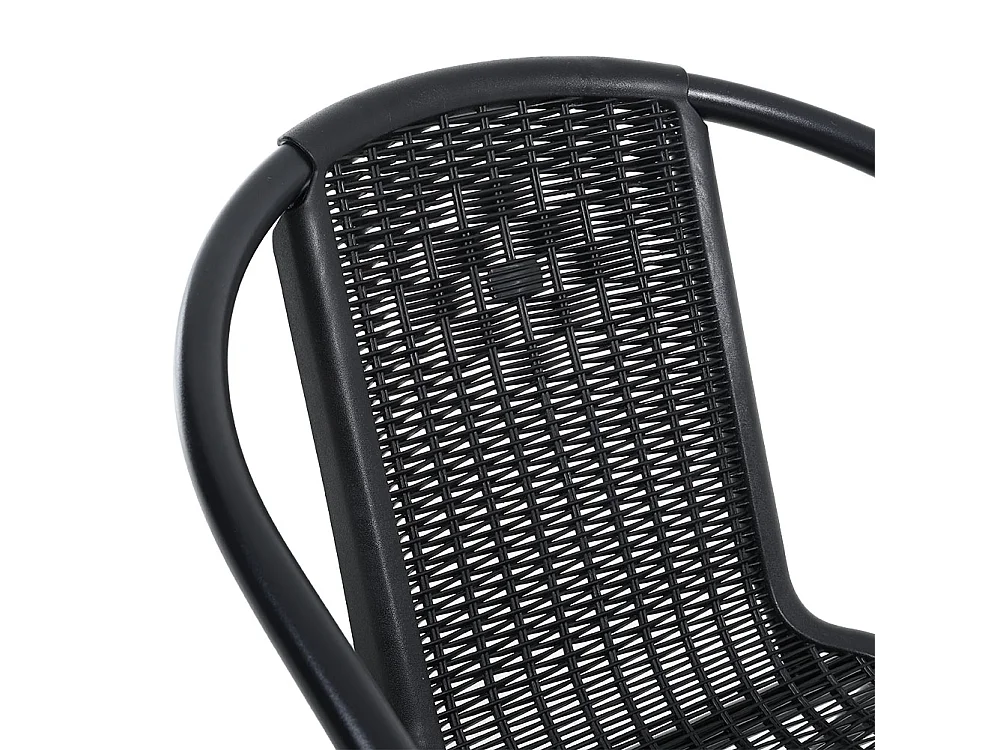 Set of 2 Stackable Outdoor Rattan Chairs