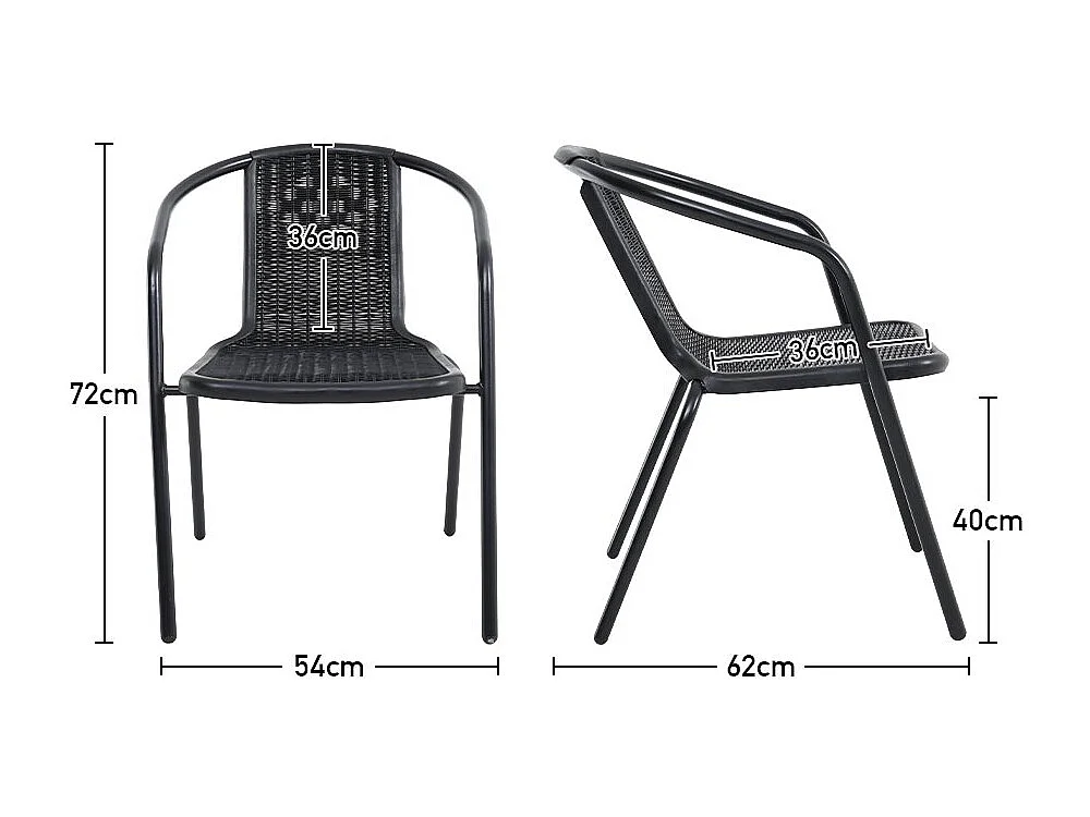 Set of 2 Stackable Outdoor Rattan Chairs