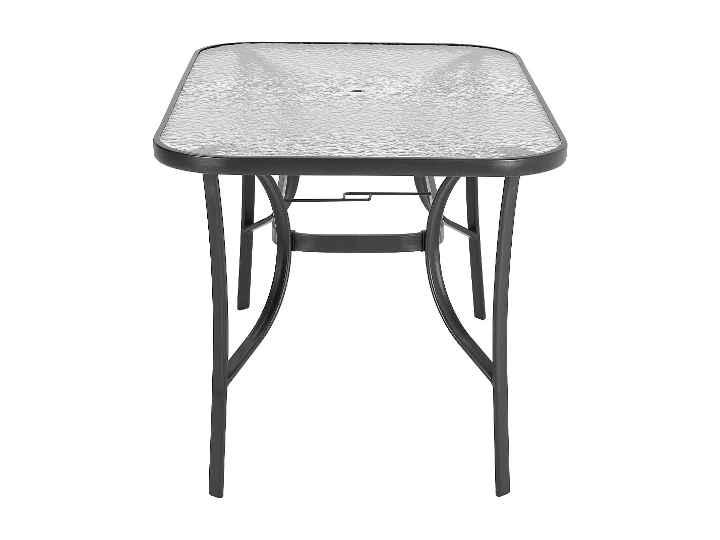 Black Outdoor Tempered Glass Table - 120cm
