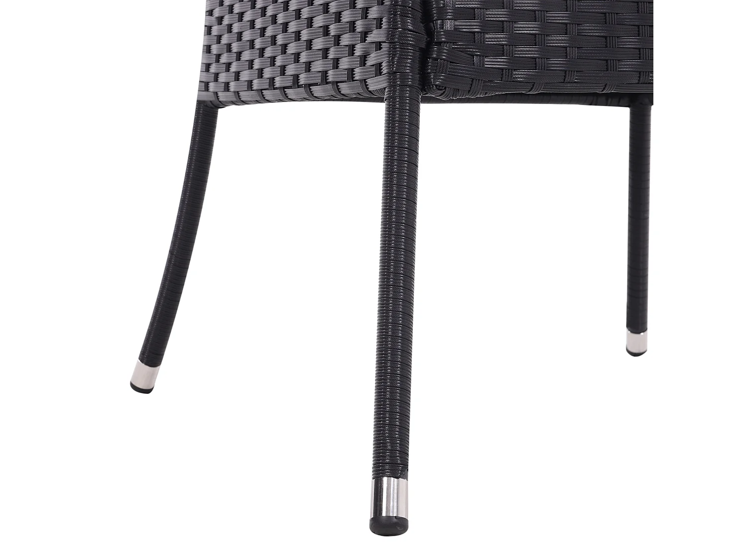 Round Rattan Garden Table with Tempered Glass Top & Parasol Hole - Brown