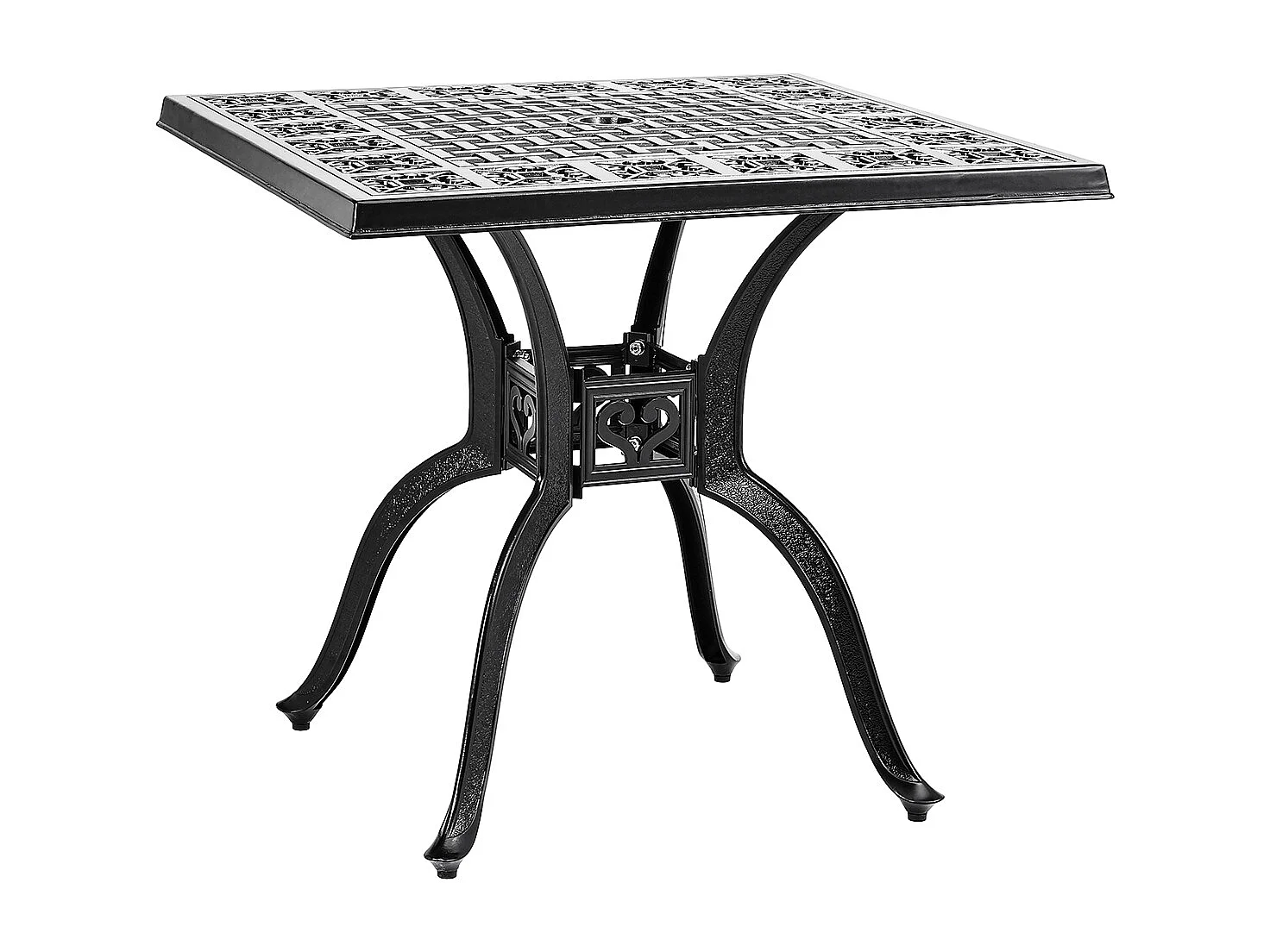 Black Cast Aluminum Square Outdoor Dining Table