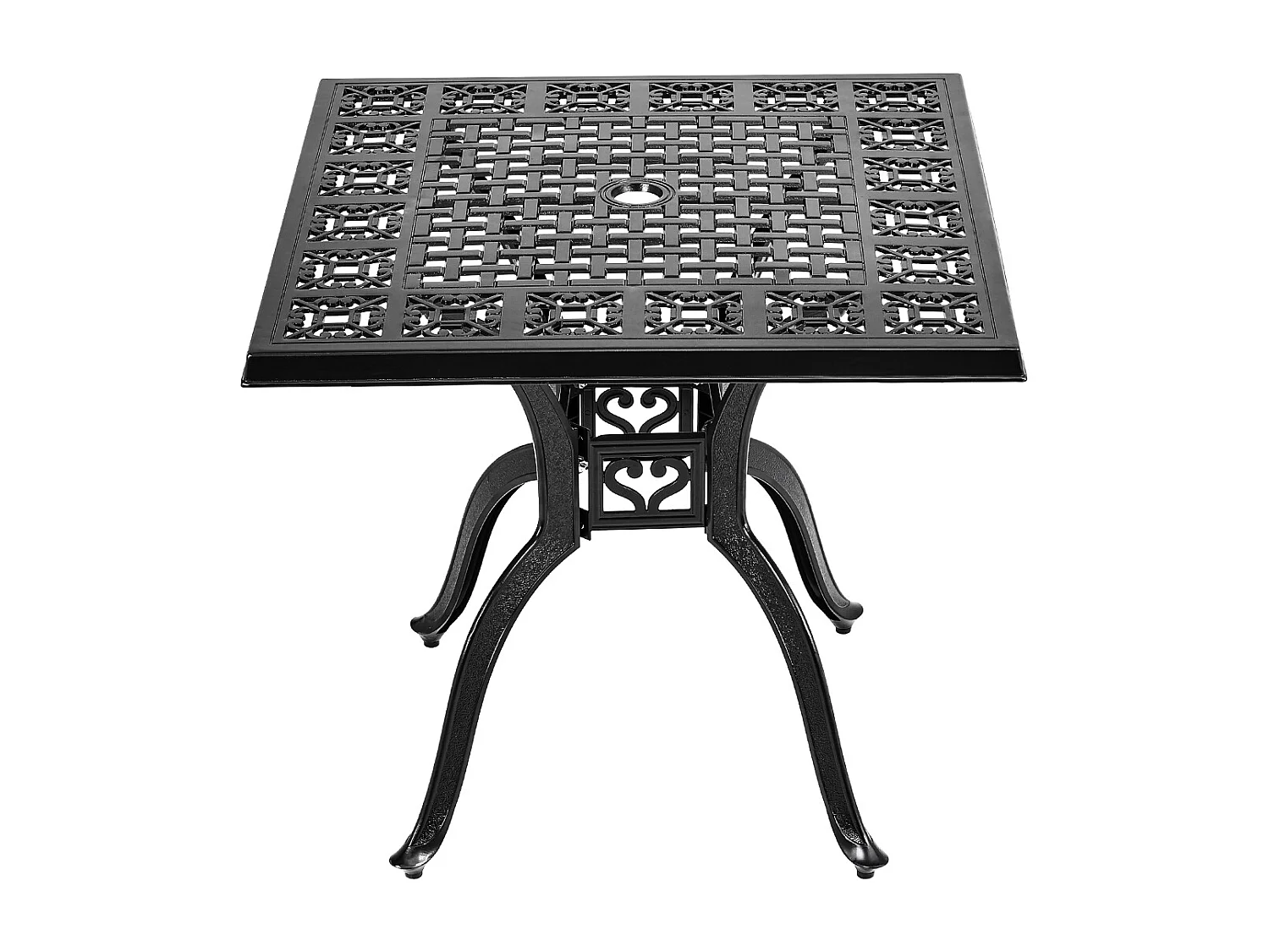 Black Cast Aluminum Square Outdoor Dining Table