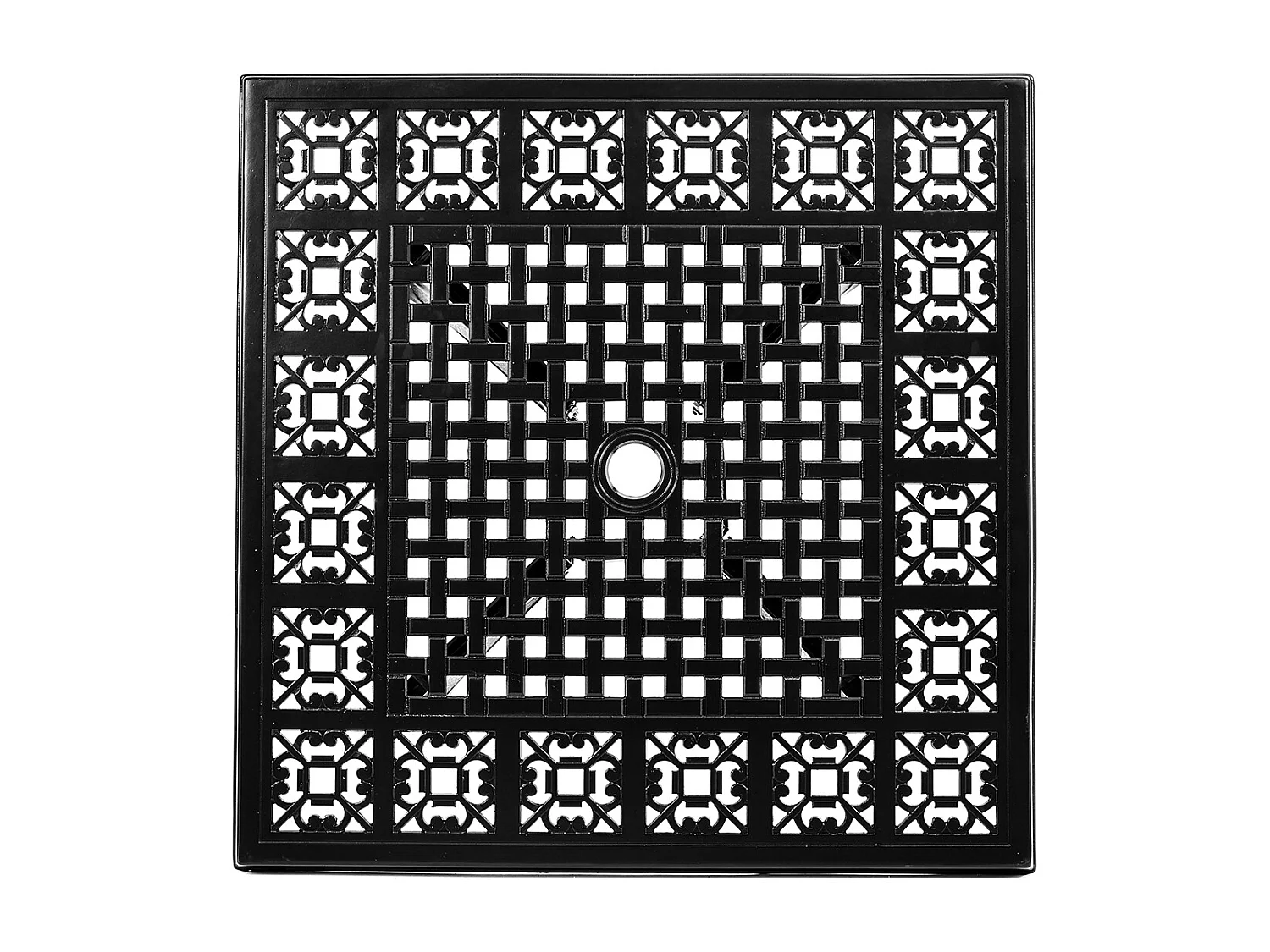 Black Cast Aluminum Square Outdoor Dining Table