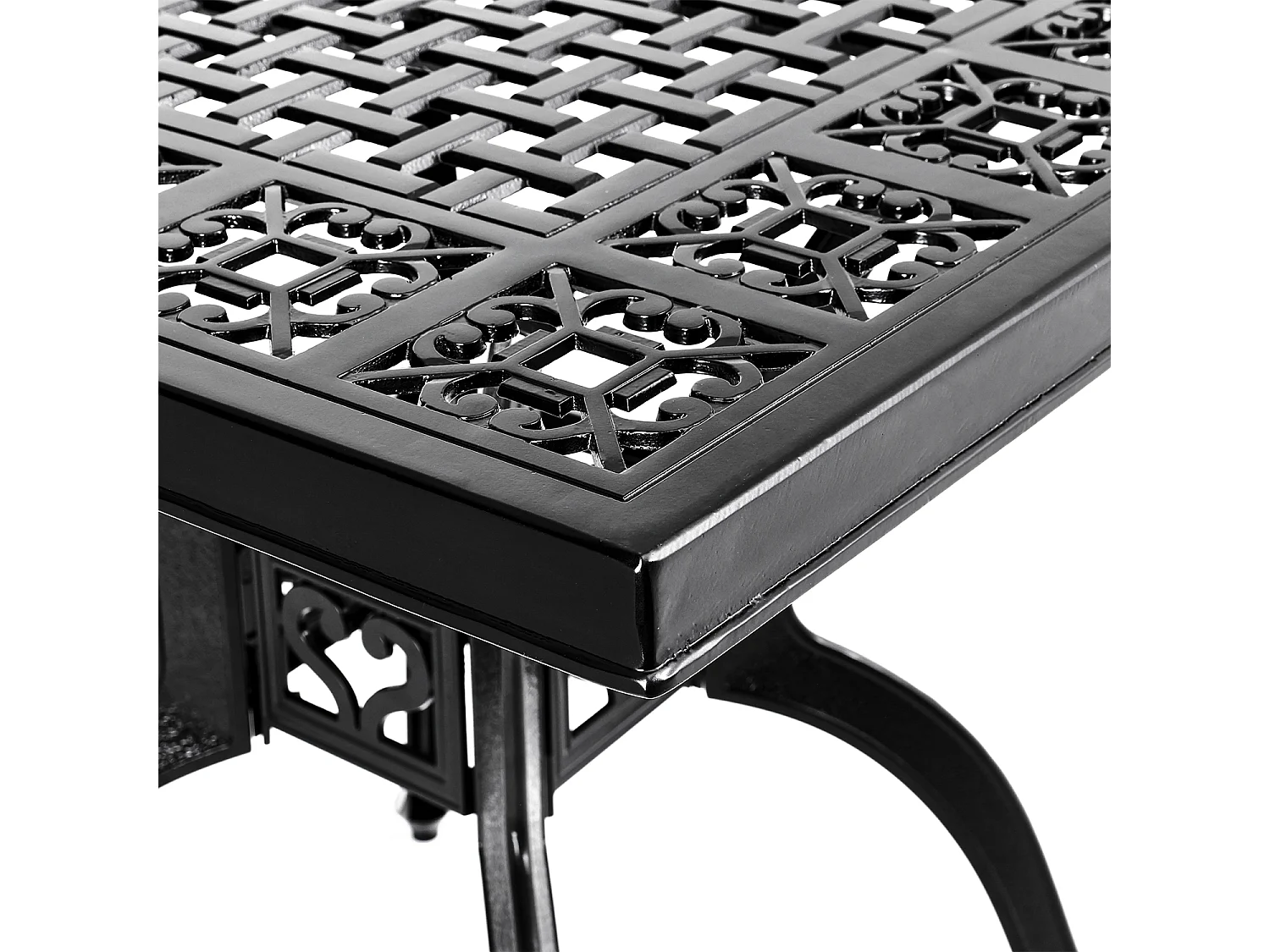Black Cast Aluminum Square Outdoor Dining Table