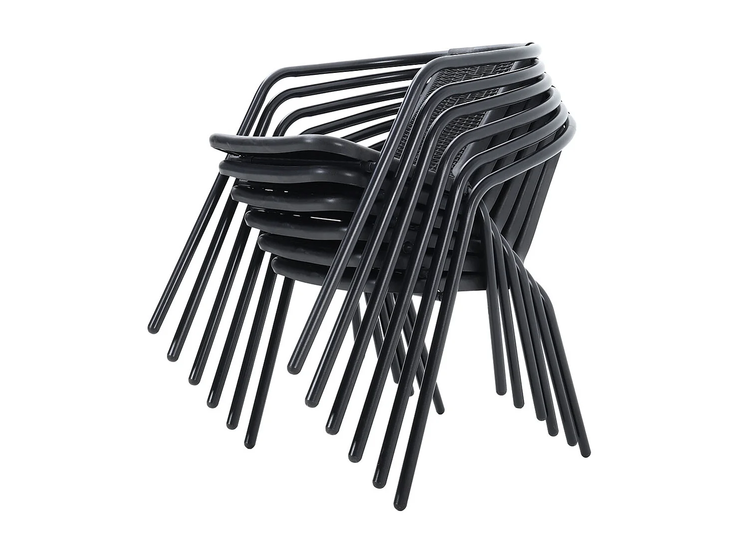 Set of 6 Stackable Outdoor Rattan Chairs