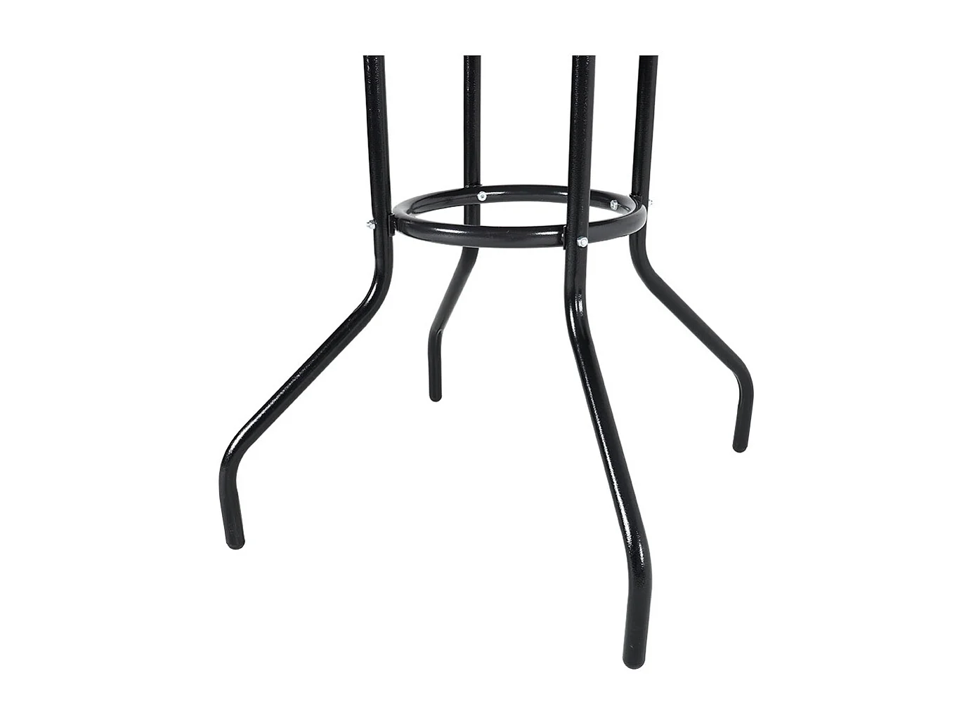 80cm Black Tempered Glass Patio Table with Parasol Hole - Round