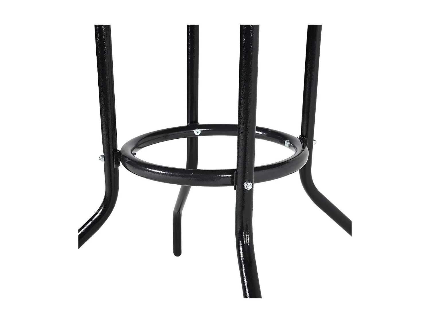 80cm Black Tempered Glass Patio Table with Parasol Hole - Round