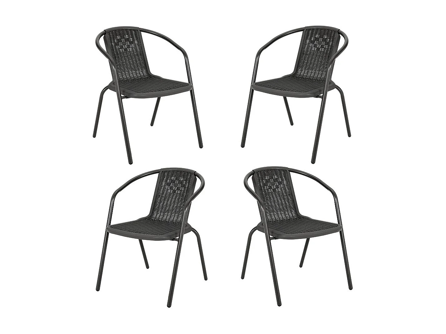 Set of 4 Stackable Outdoor Rattan Chairs