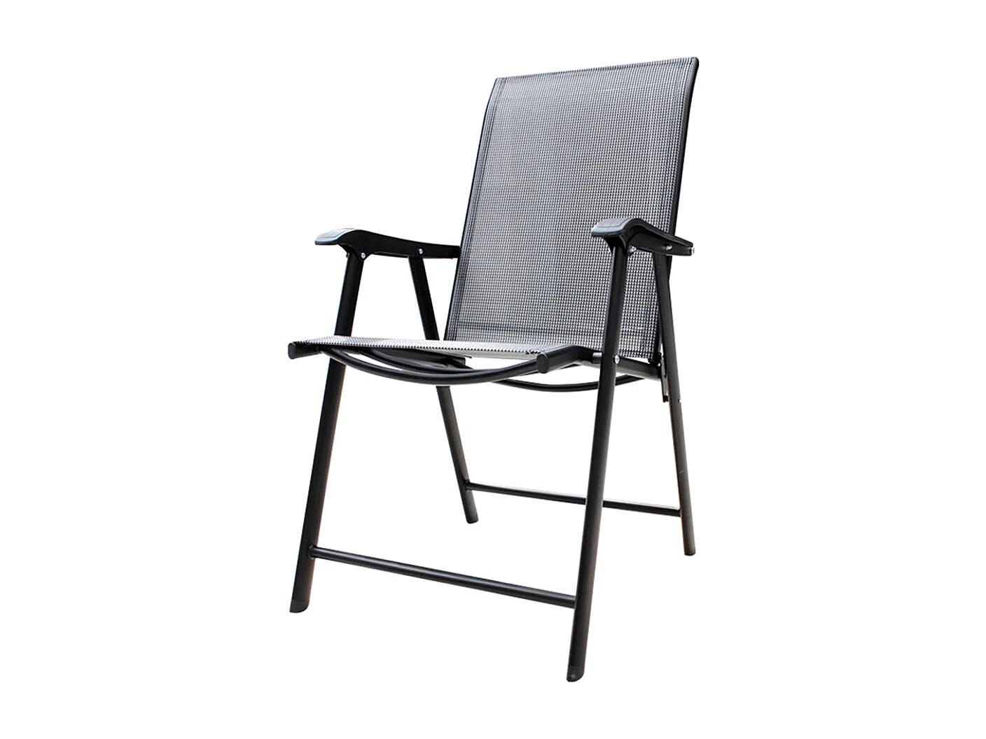 Set of 2 Black Outdoor Fabric Folding Chairs
