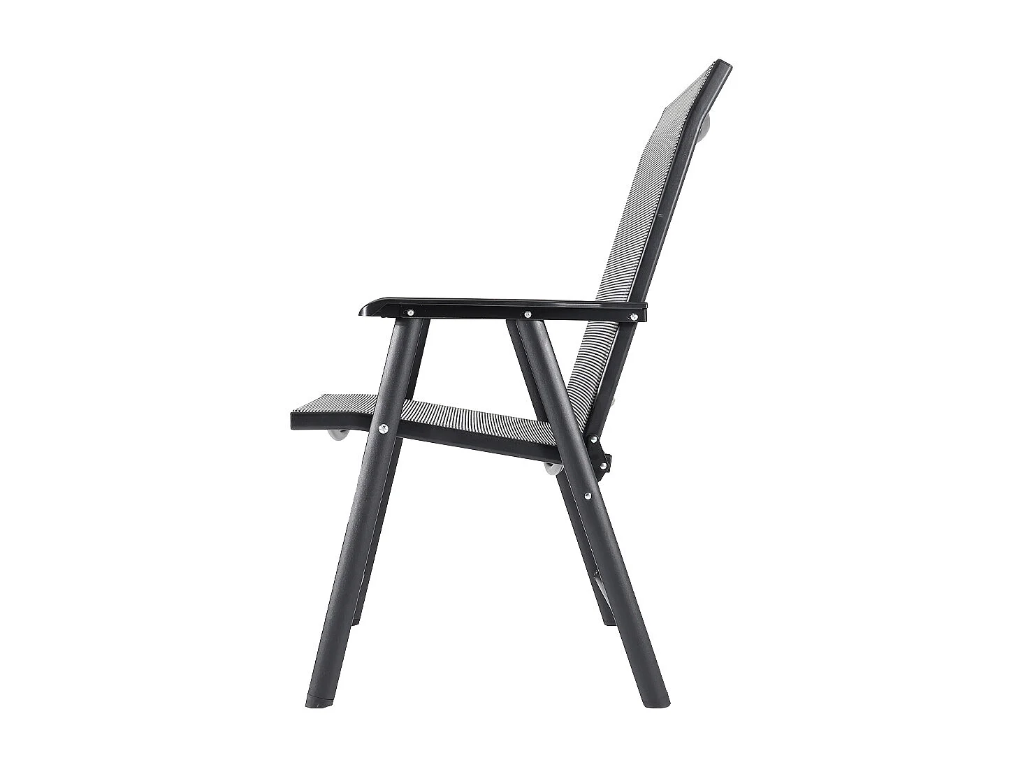 Set of 2 Black Outdoor Fabric Folding Chairs