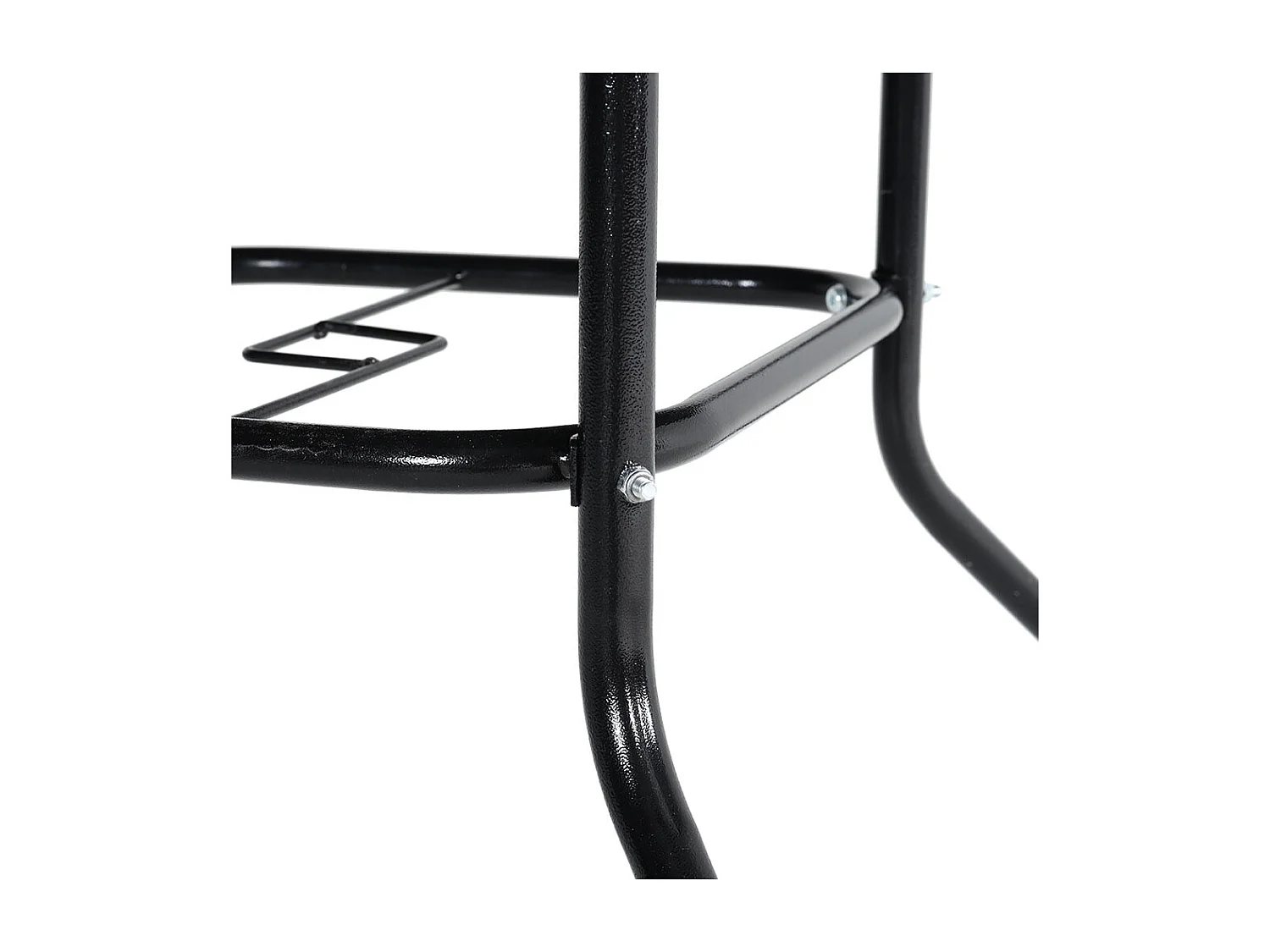 80cm Black Tempered Glass Patio Table with Parasol Hole - Square