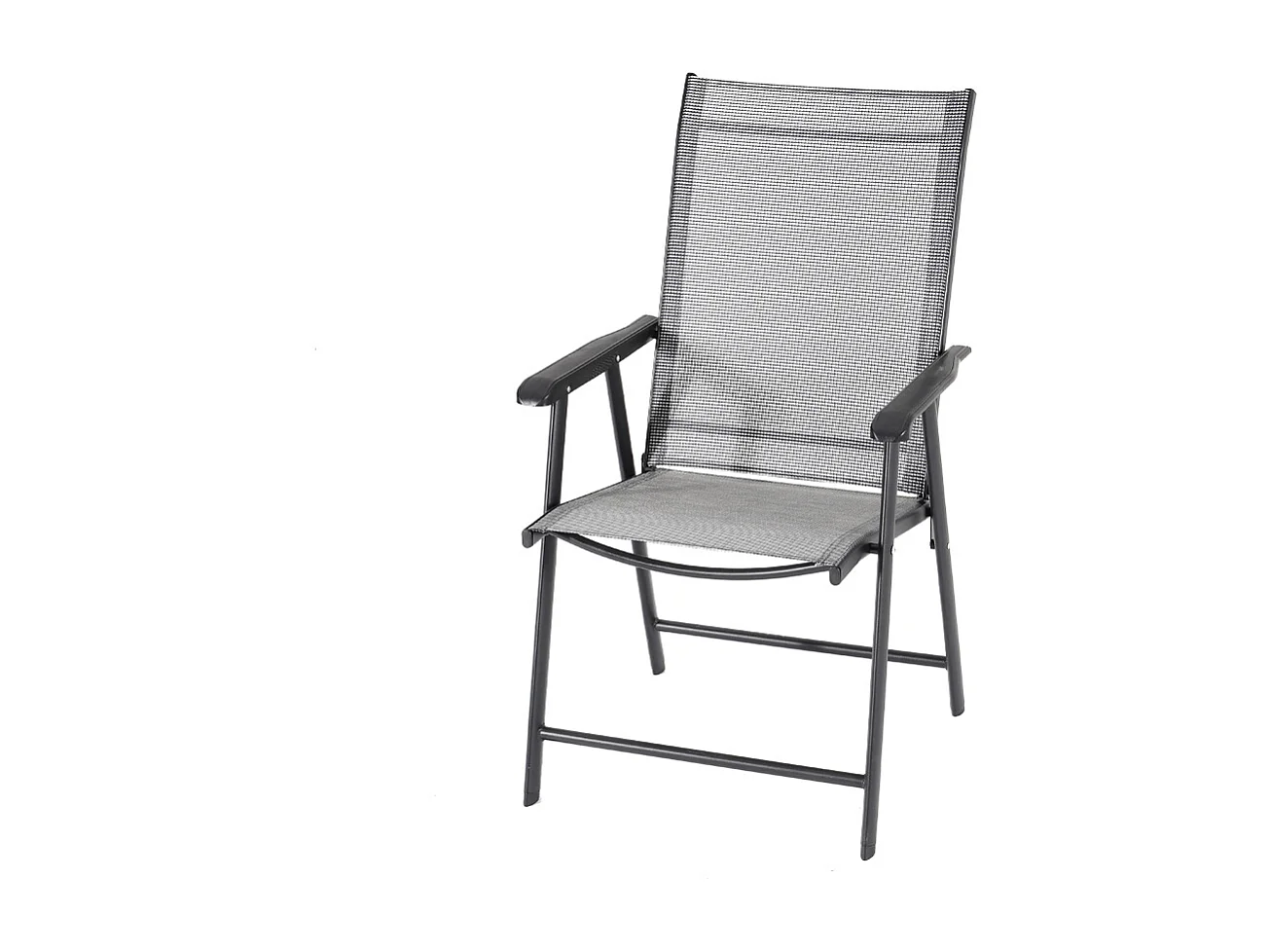 Set of 4 Black Outdoor Fabric Folding Chairs
