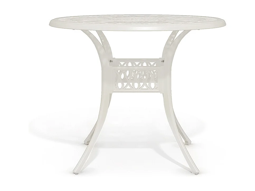 White Cast Aluminum Garden Table